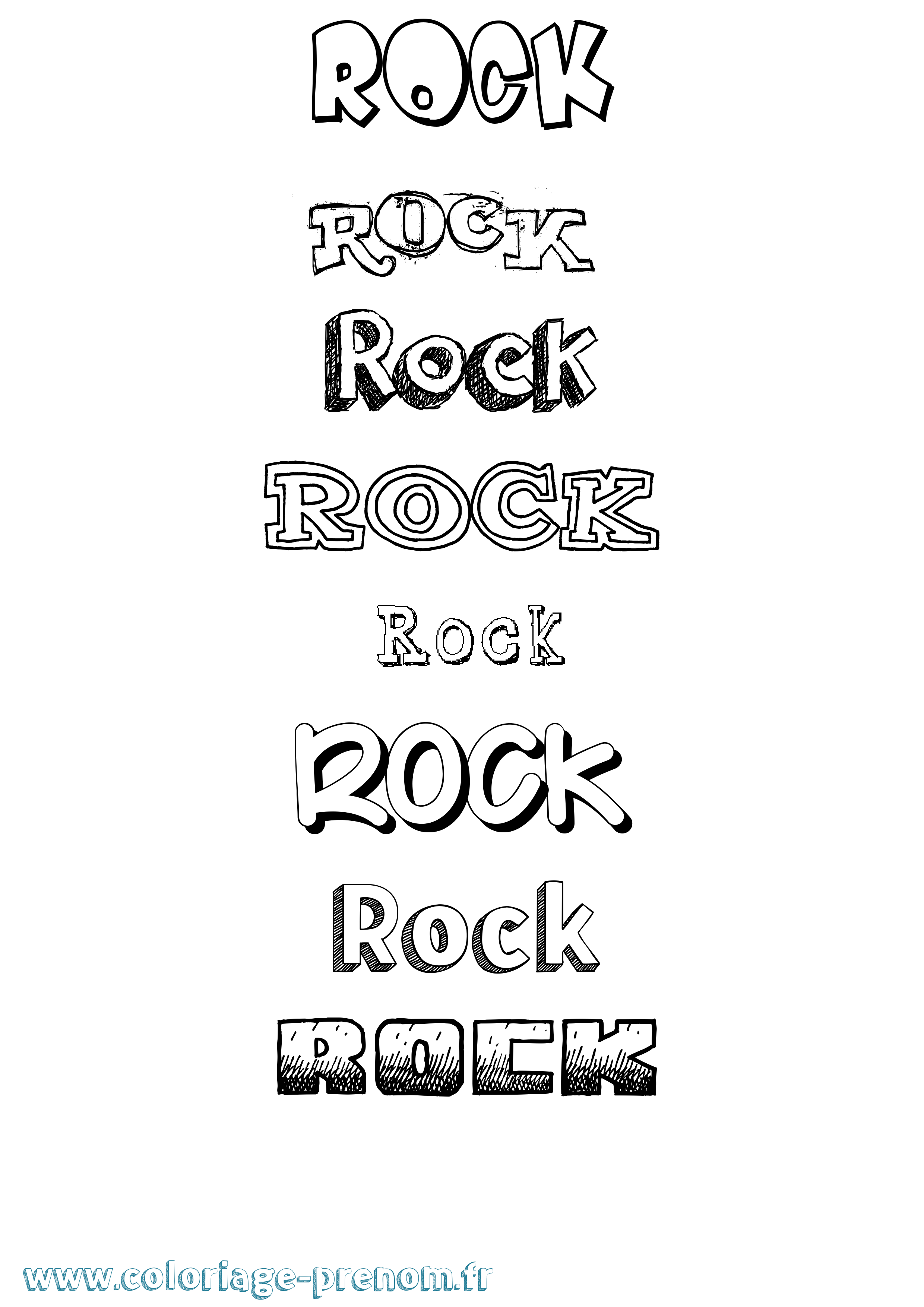 Coloriage Rock Dessiné Coloriage prénom Rock Dessiné