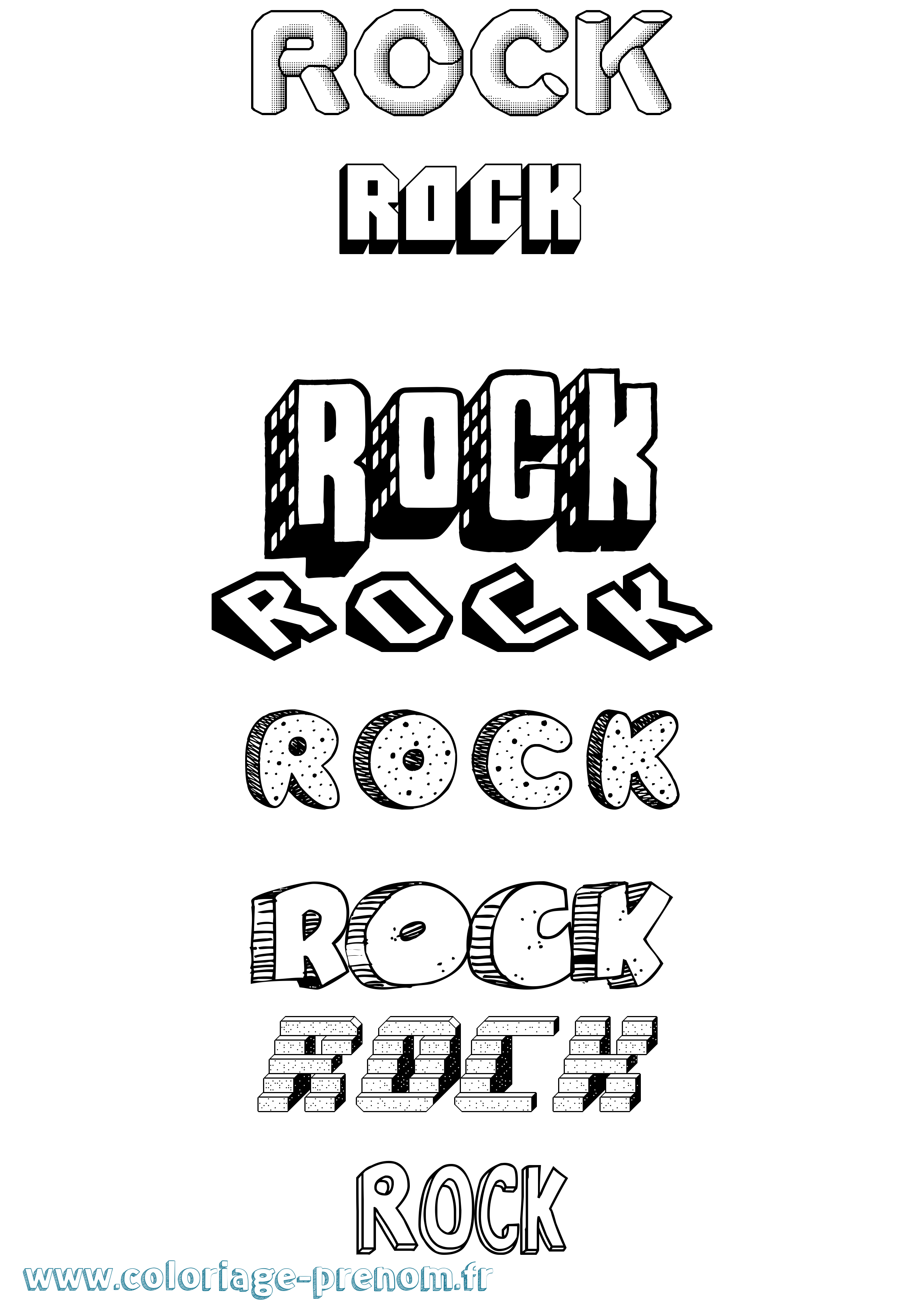 Coloriage Rock Effet 3D Coloriage prénom Rock Effet 3D