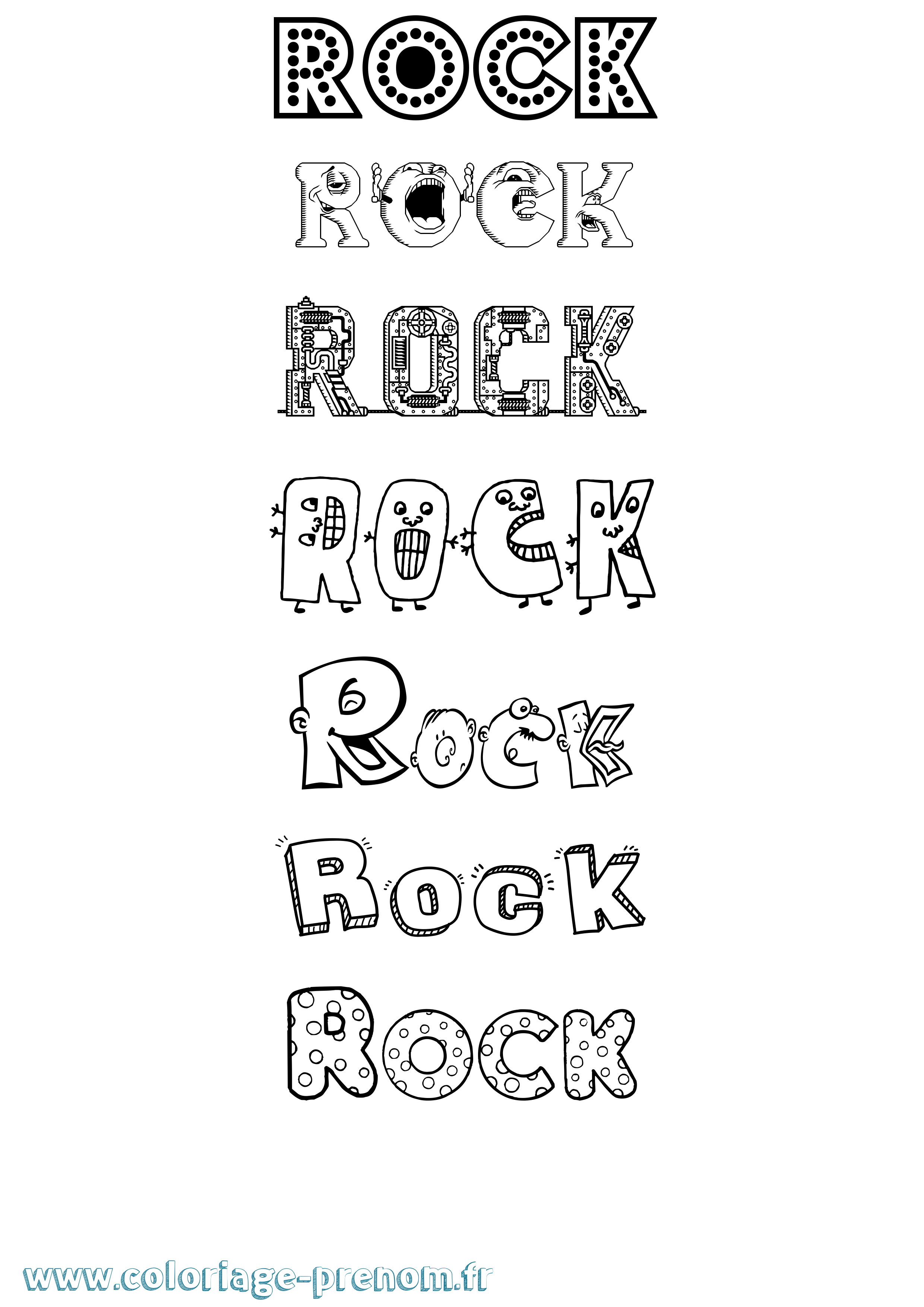 Coloriage Rock Fun Coloriage prénom Rock Fun