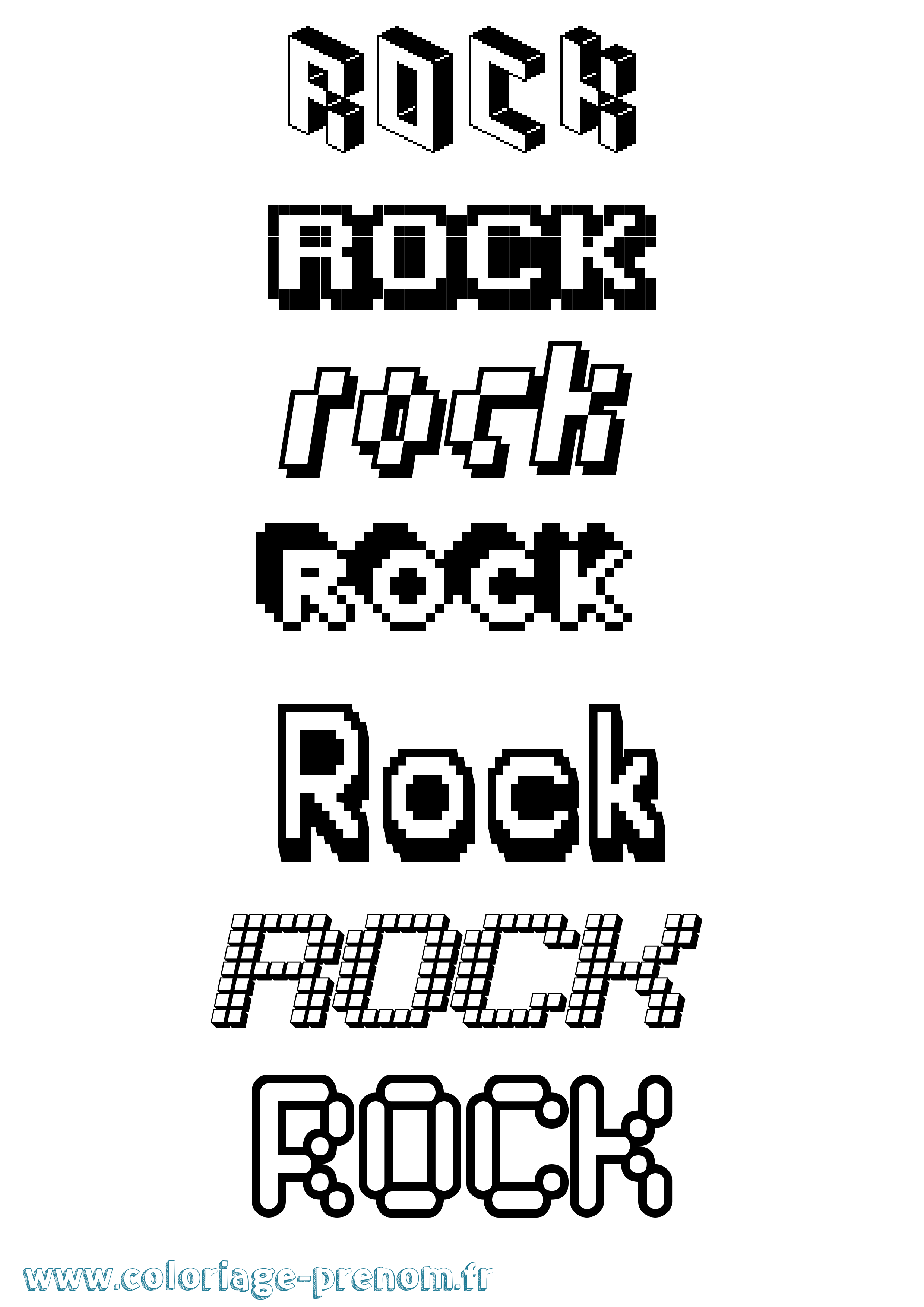 Coloriage Rock Pixel Coloriage prénom Rock Pixel
