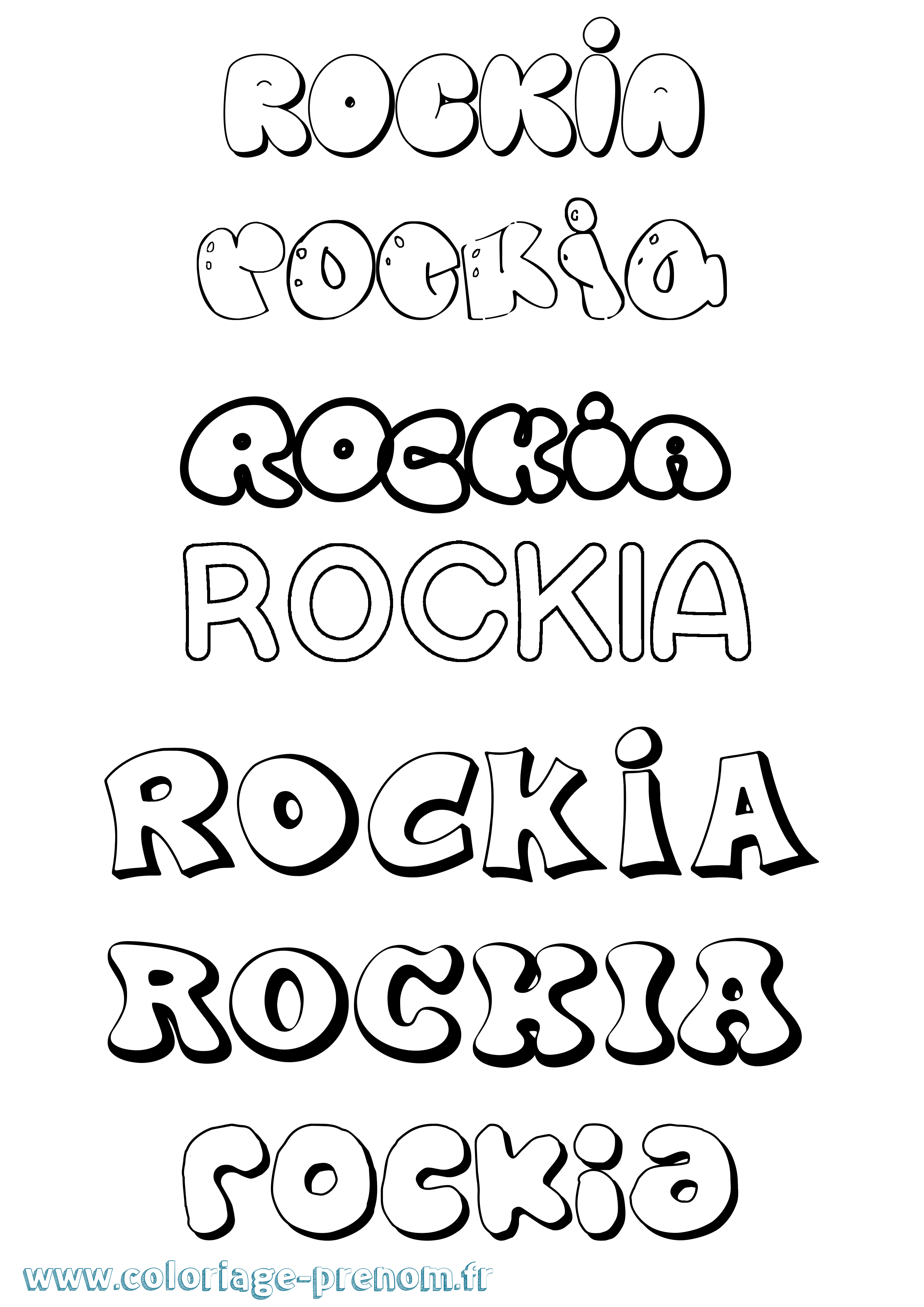 Coloriage Rockia Bubble Coloriage prénom Rockia Bubble