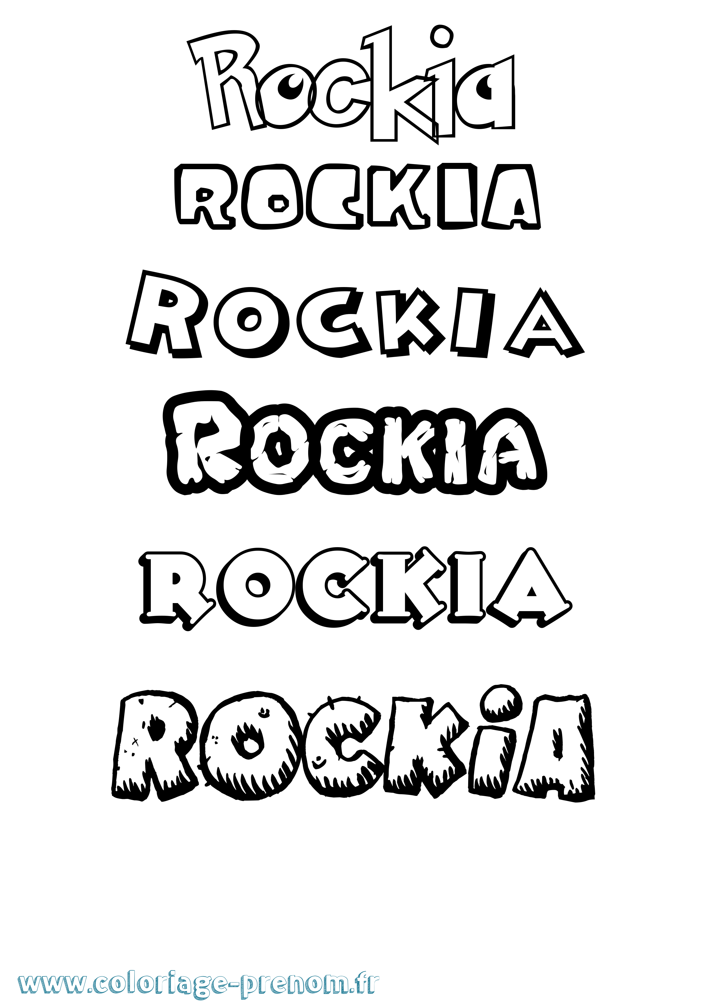 Coloriage Rockia Dessin Animé Coloriage prénom Rockia Dessin Animé