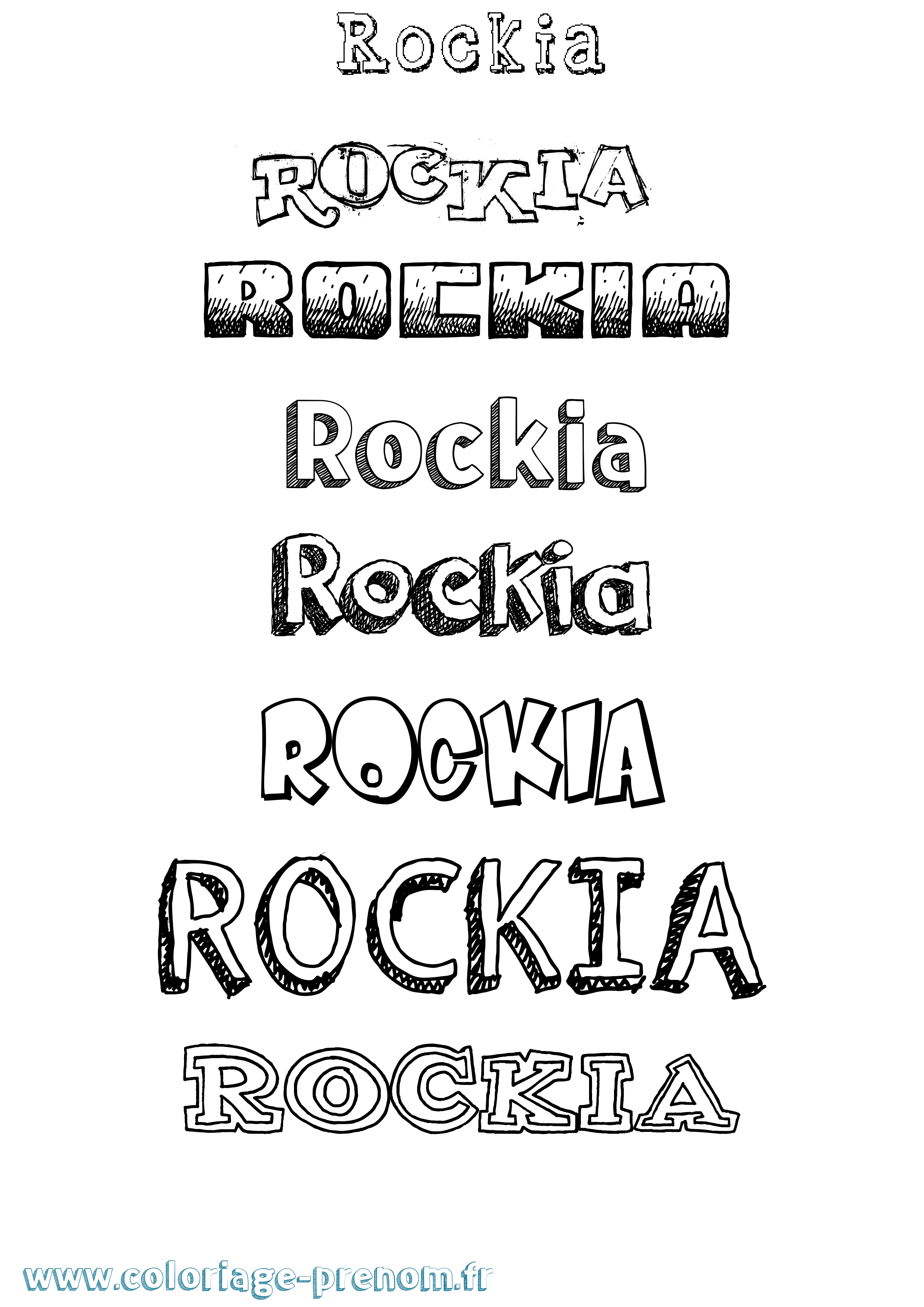 Coloriage Rockia Dessiné Coloriage prénom Rockia Dessiné
