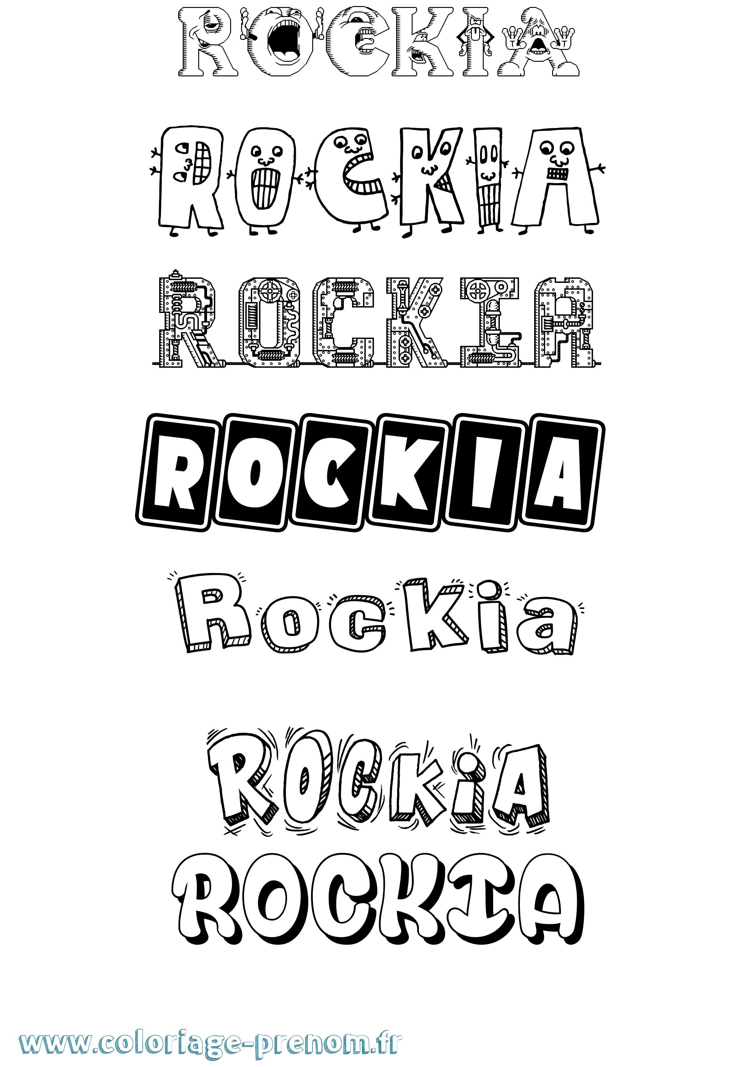 Coloriage Rockia Fun Coloriage prénom Rockia Fun