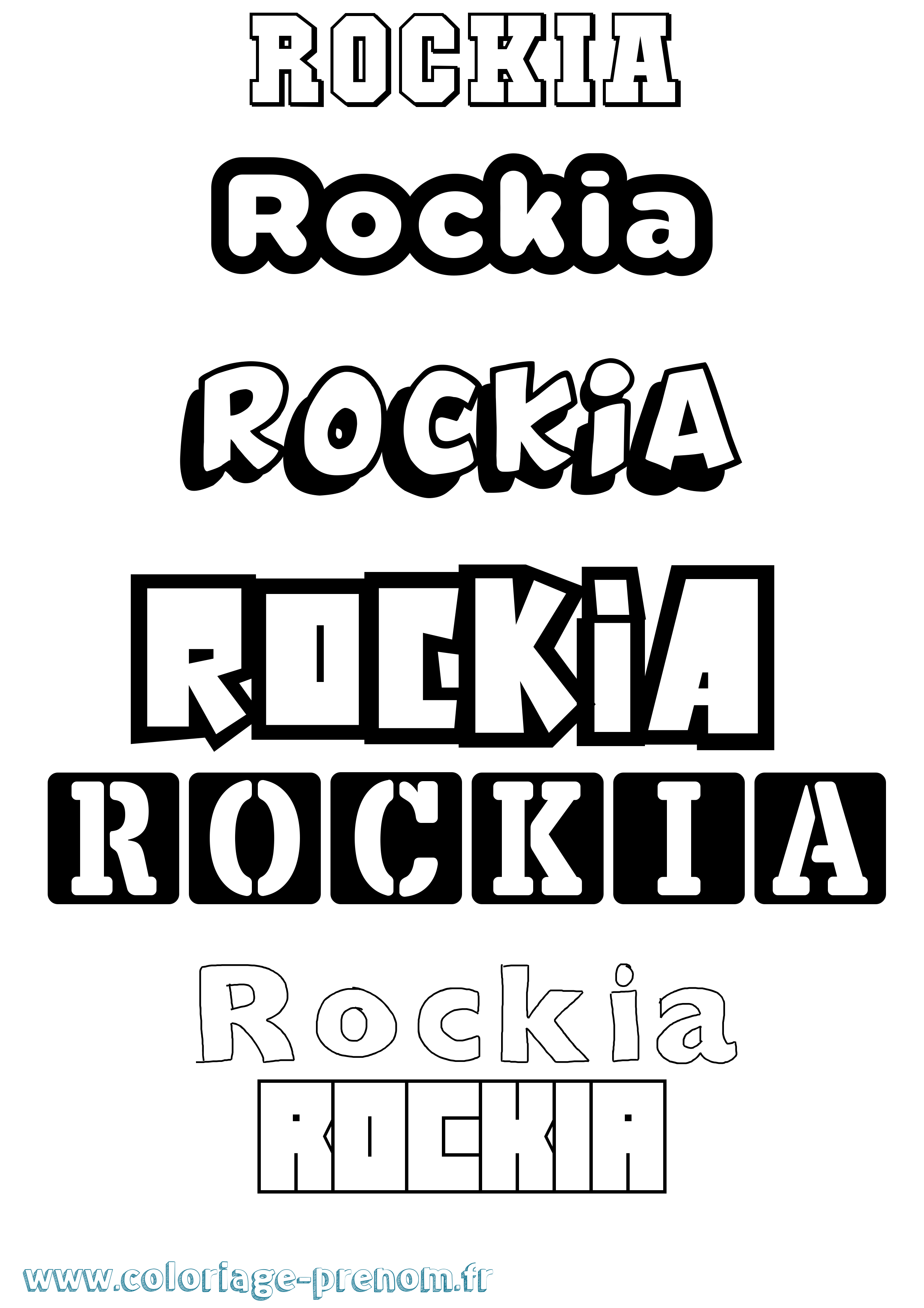 Coloriage Rockia Simple Coloriage prénom Rockia Simple