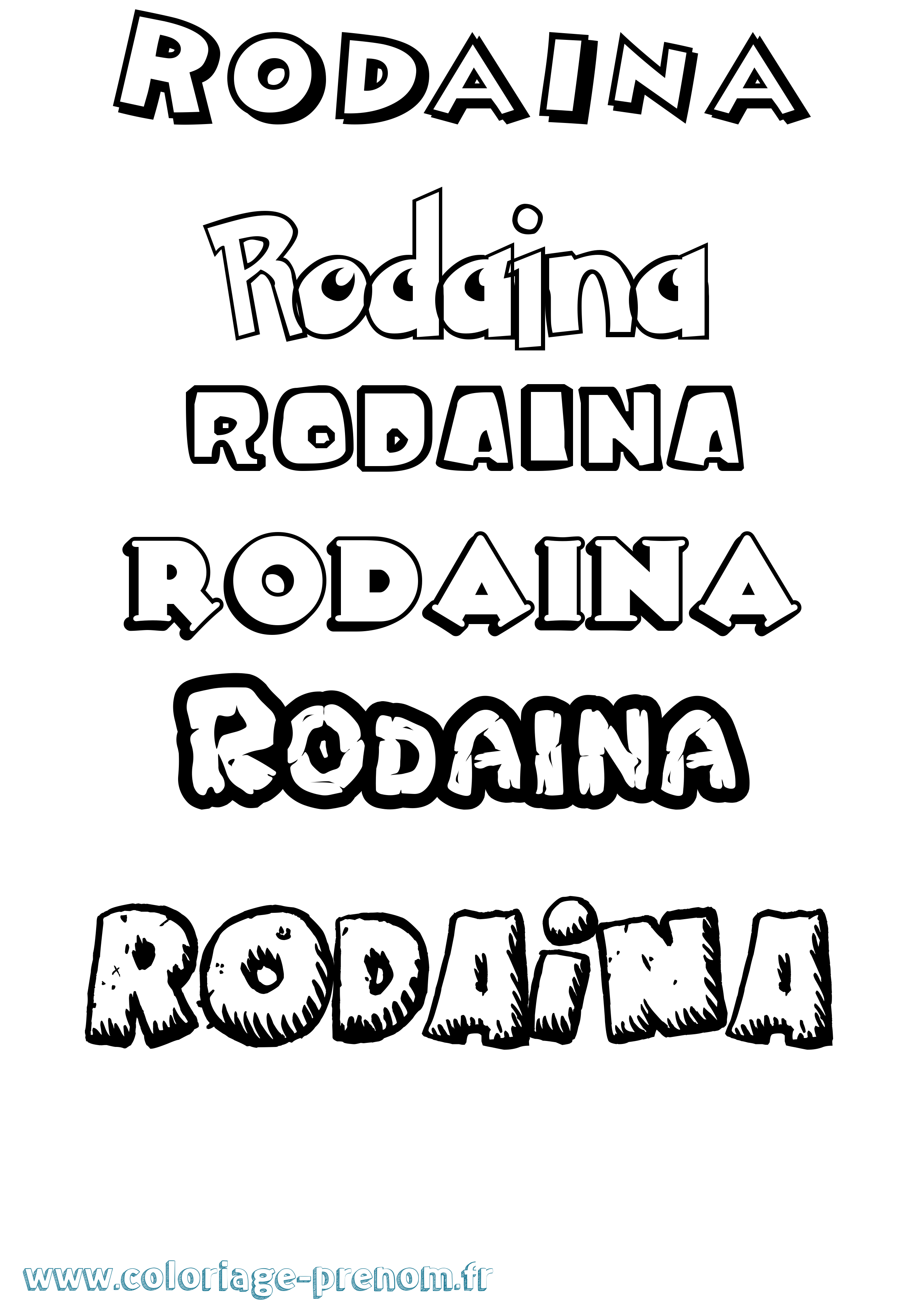 Coloriage Rodaina Dessin Animé Coloriage prénom Rodaina Dessin Animé