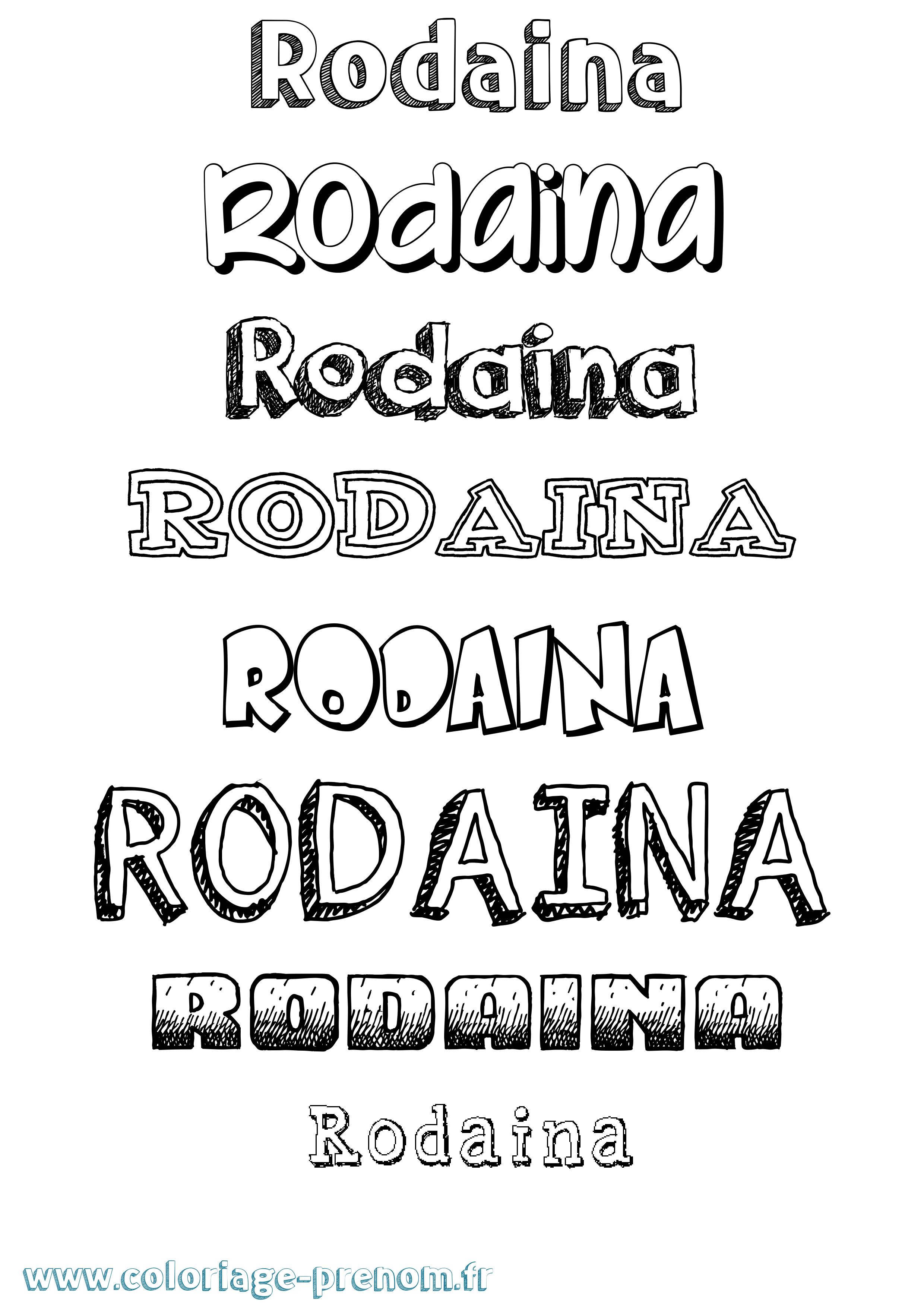 Coloriage Rodaina Dessiné Coloriage prénom Rodaina Dessiné