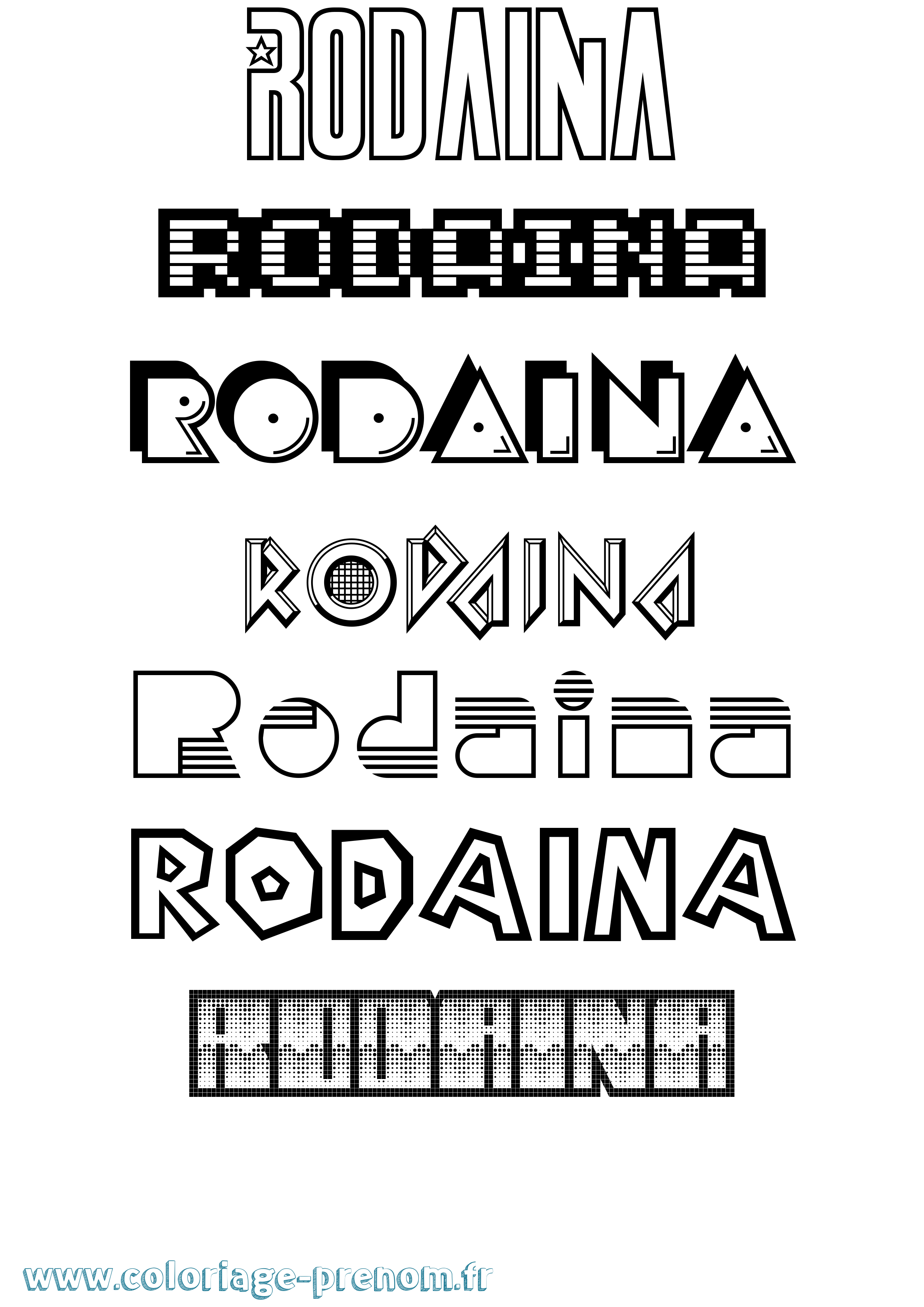 Coloriage Rodaina Jeux Vidéos Coloriage prénom Rodaina Jeux Vidéos