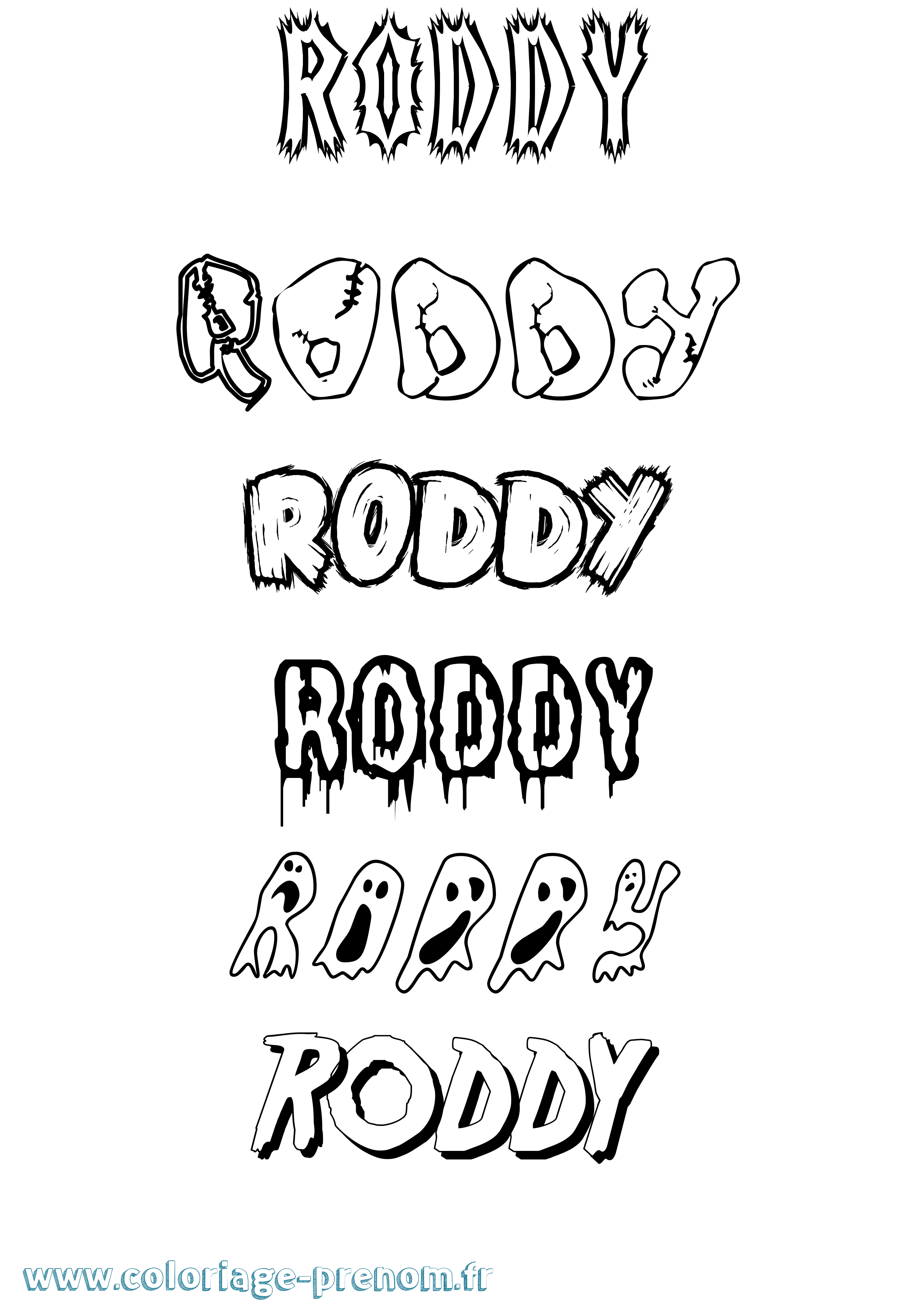 Coloriage Roddy Frisson Coloriage prénom Roddy Frisson