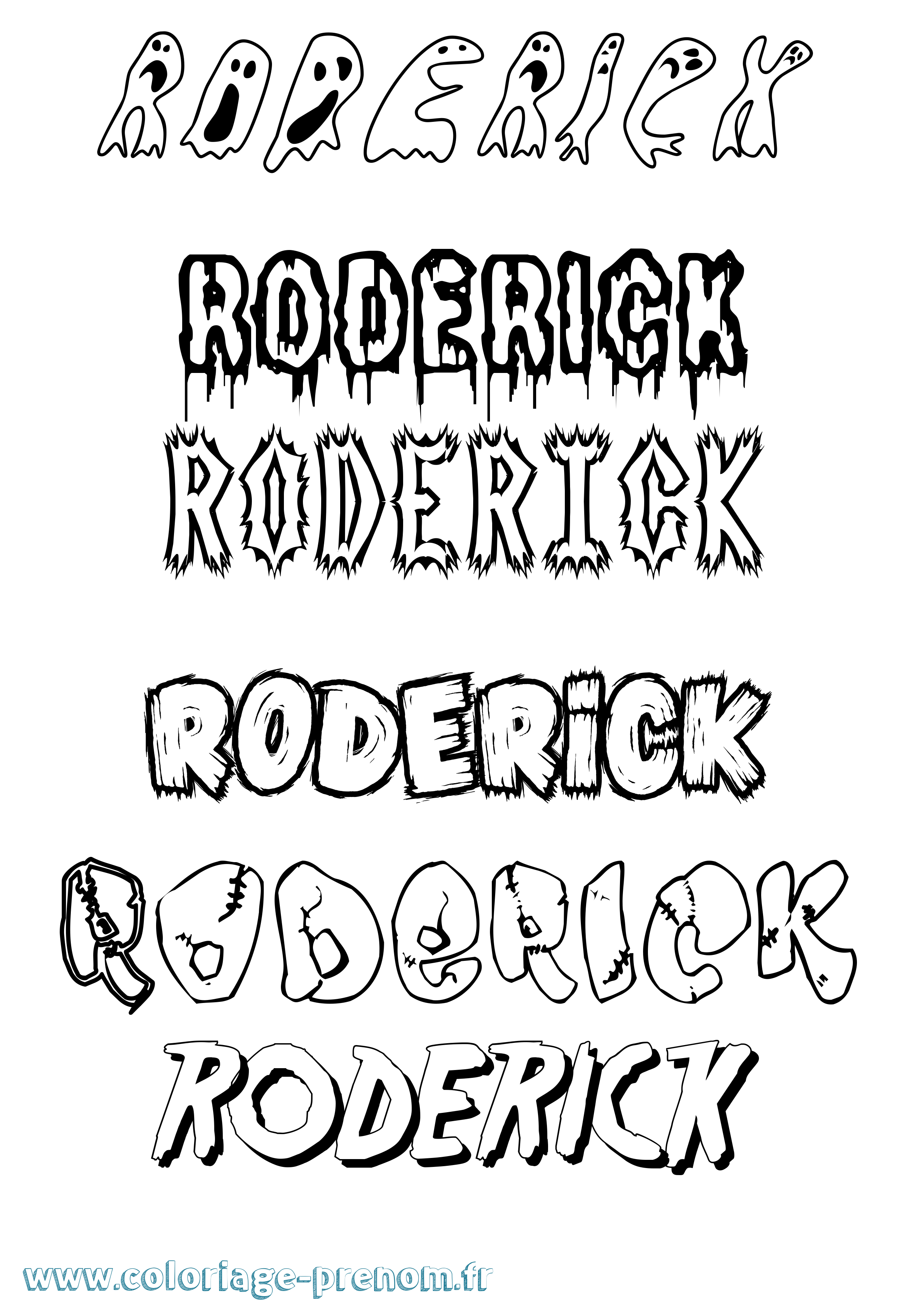 Coloriage Roderick Frisson Coloriage prénom Roderick Frisson