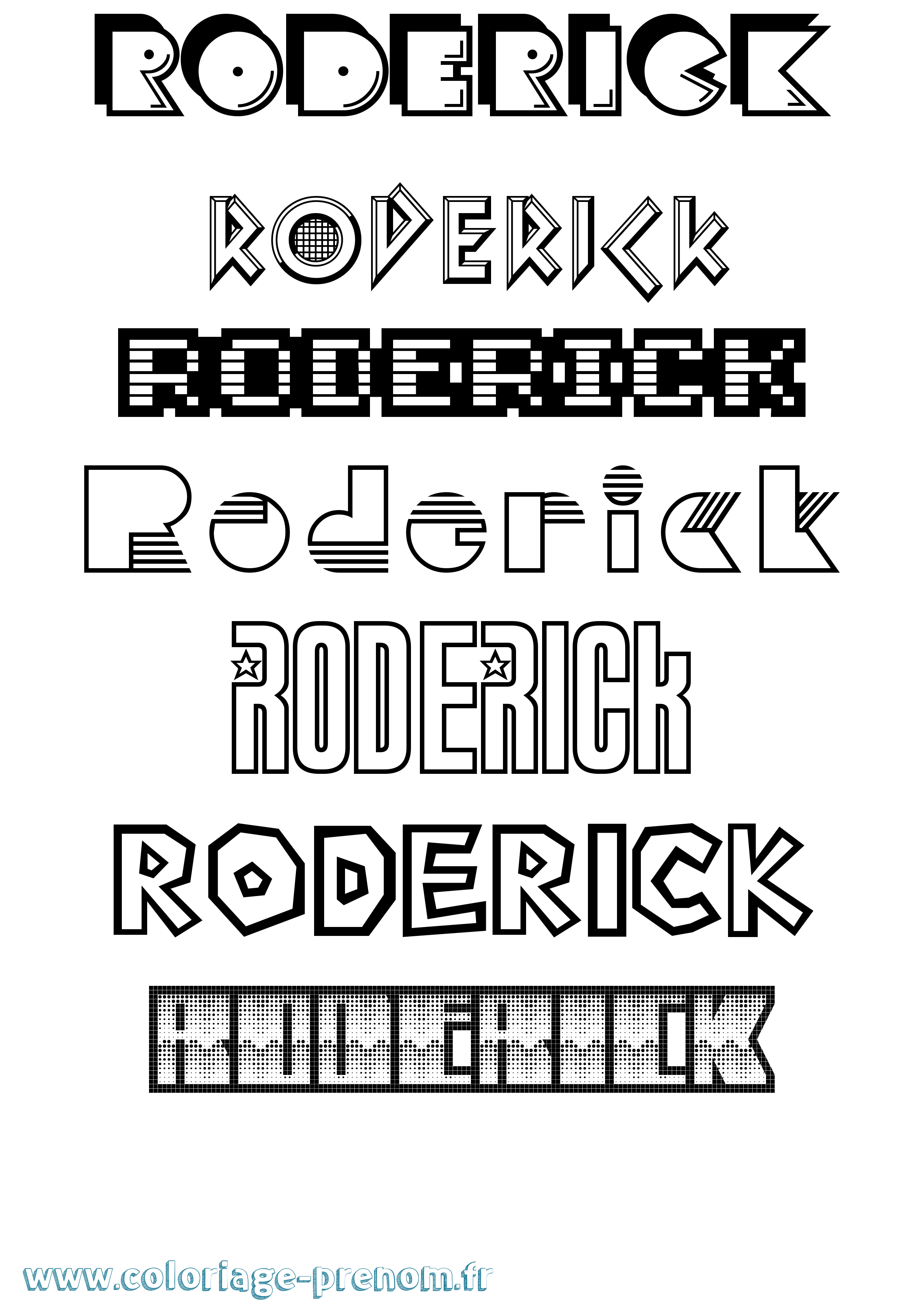 Coloriage Roderick Jeux Vidéos Coloriage prénom Roderick Jeux Vidéos