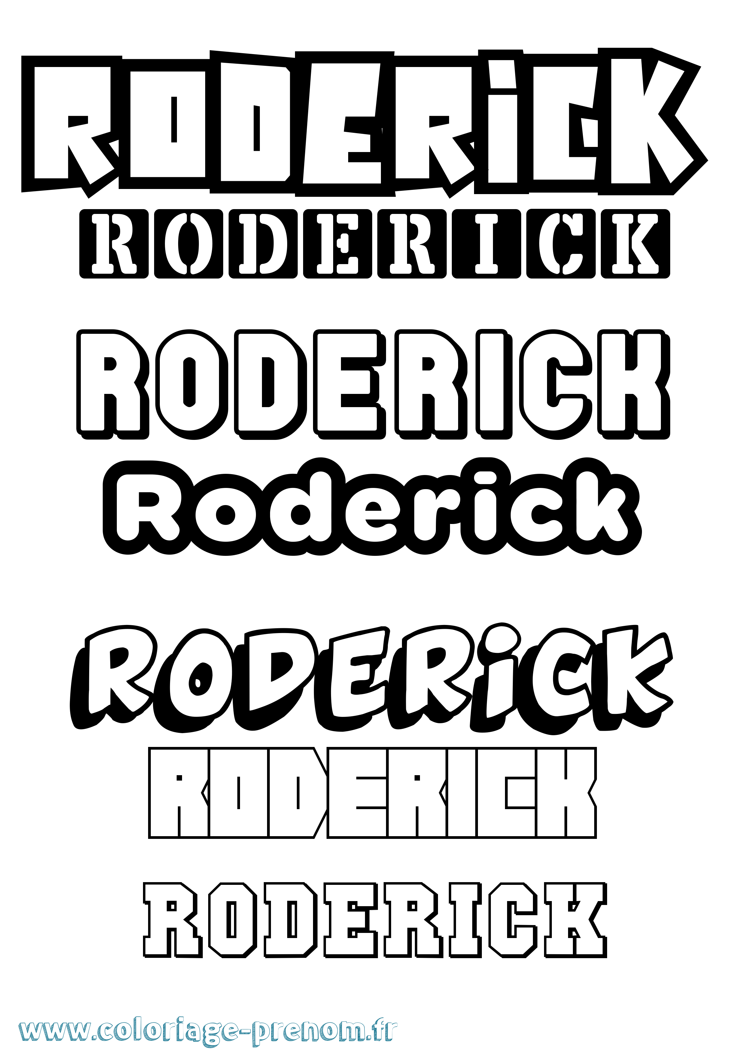 Coloriage Roderick Simple Coloriage prénom Roderick Simple