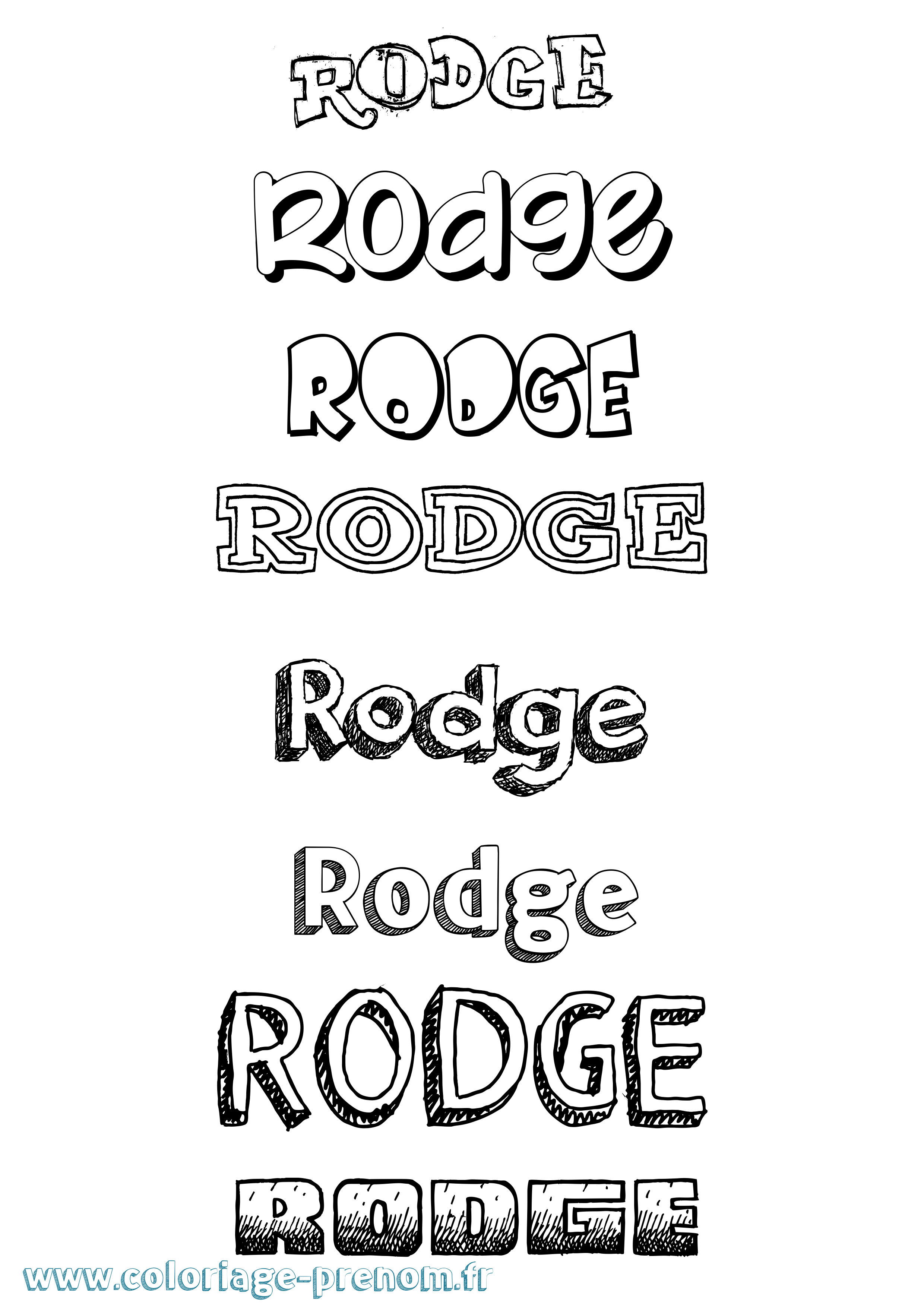 Coloriage Rodge Dessiné Coloriage prénom Rodge Dessiné