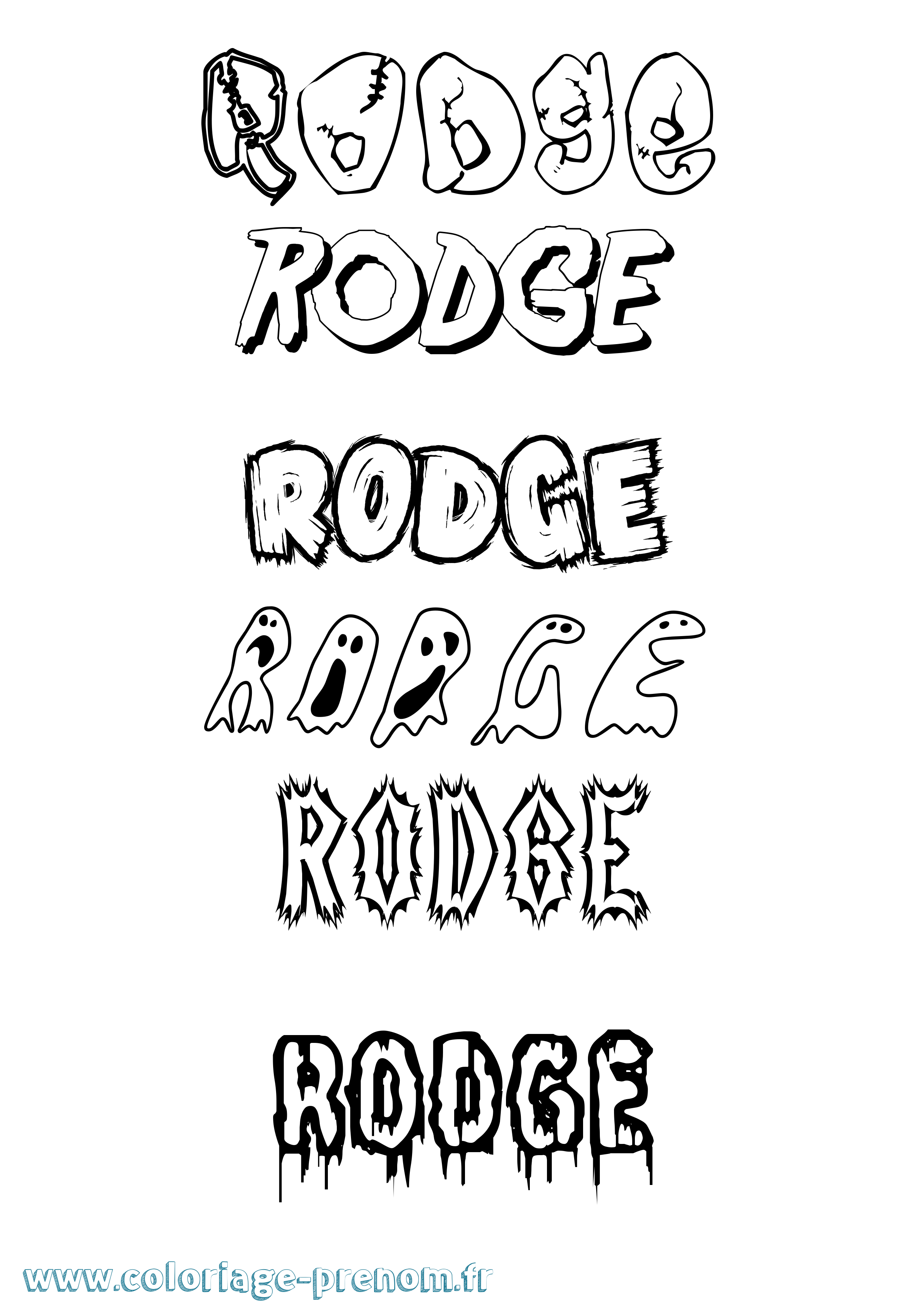 Coloriage Rodge Frisson Coloriage prénom Rodge Frisson