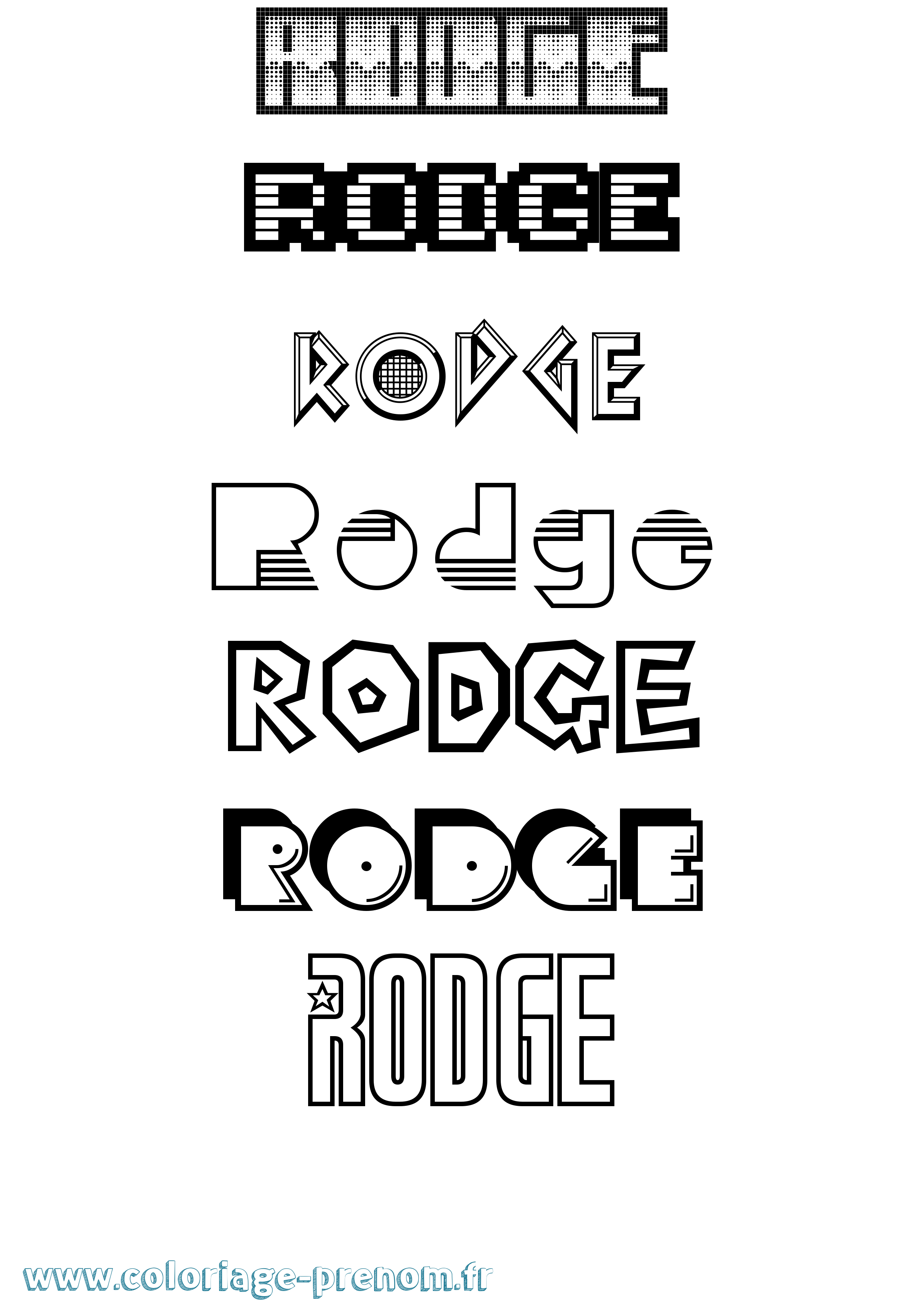 Coloriage Rodge Jeux Vidéos Coloriage prénom Rodge Jeux Vidéos