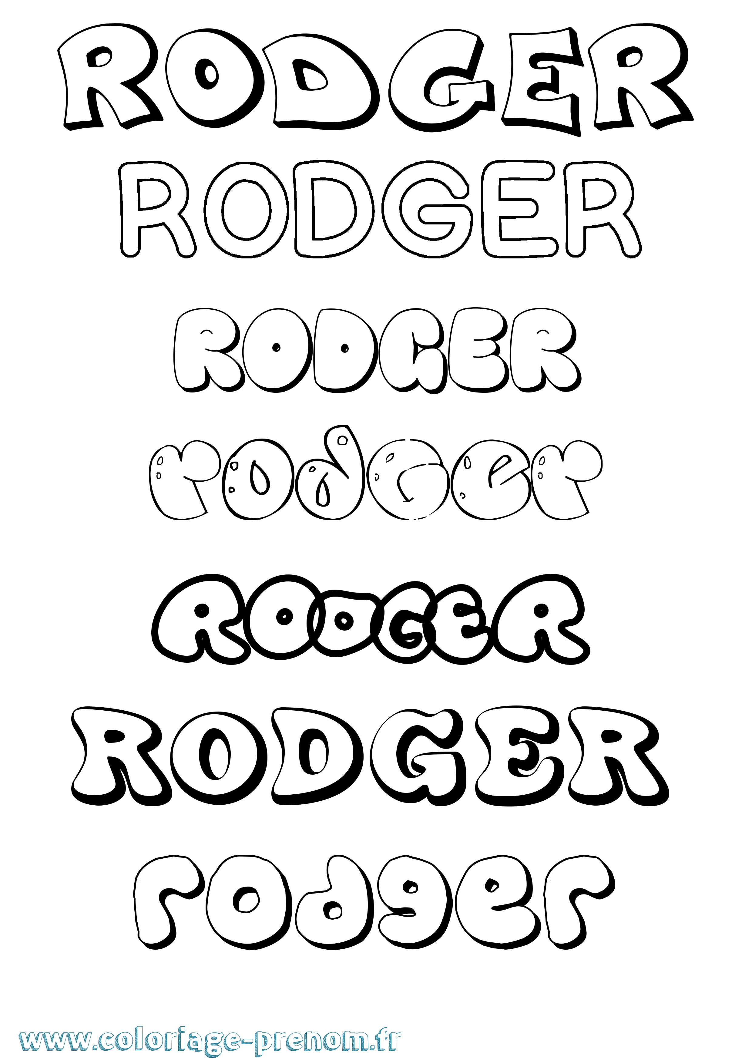 Coloriage Rodger Bubble Coloriage prénom Rodger Bubble