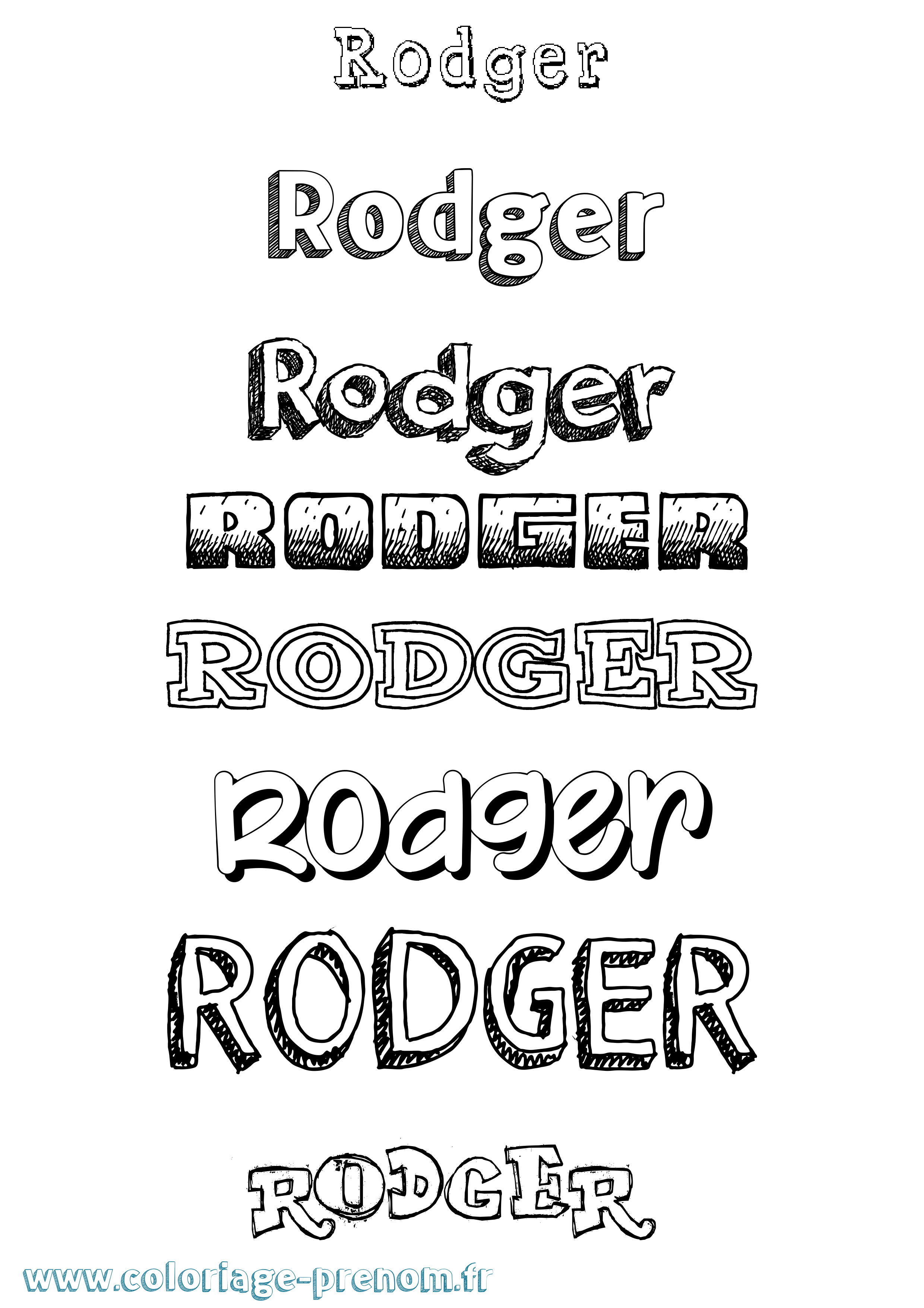 Coloriage Rodger Dessiné Coloriage prénom Rodger Dessiné