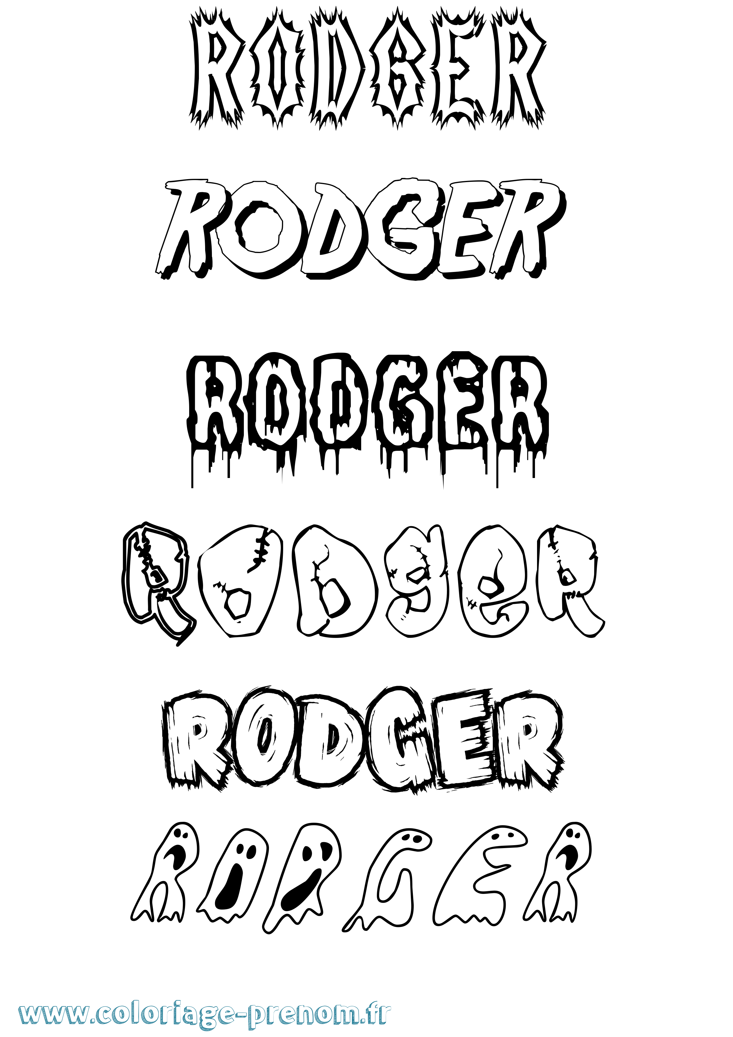 Coloriage Rodger Frisson Coloriage prénom Rodger Frisson