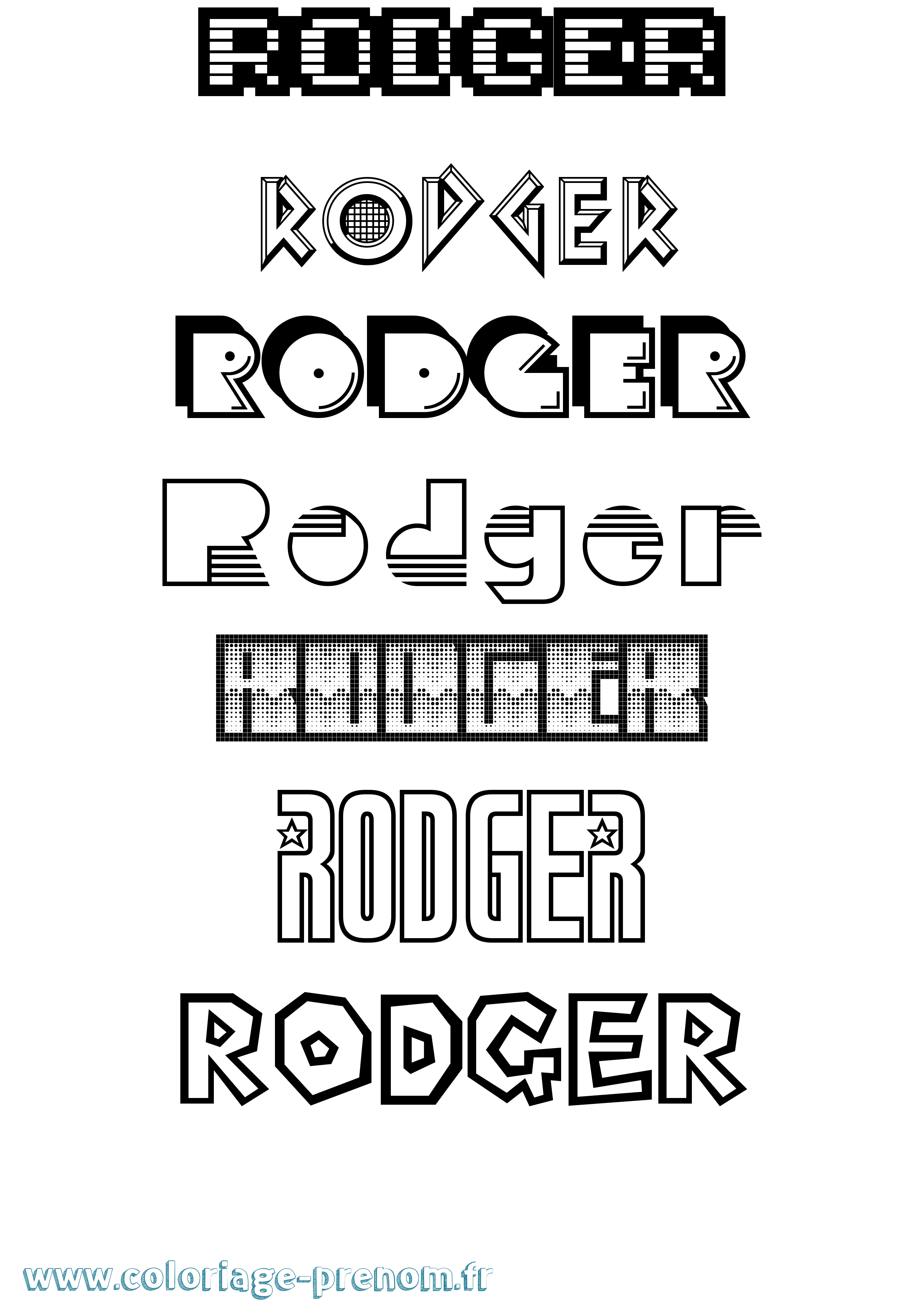 Coloriage Rodger Jeux Vidéos Coloriage prénom Rodger Jeux Vidéos