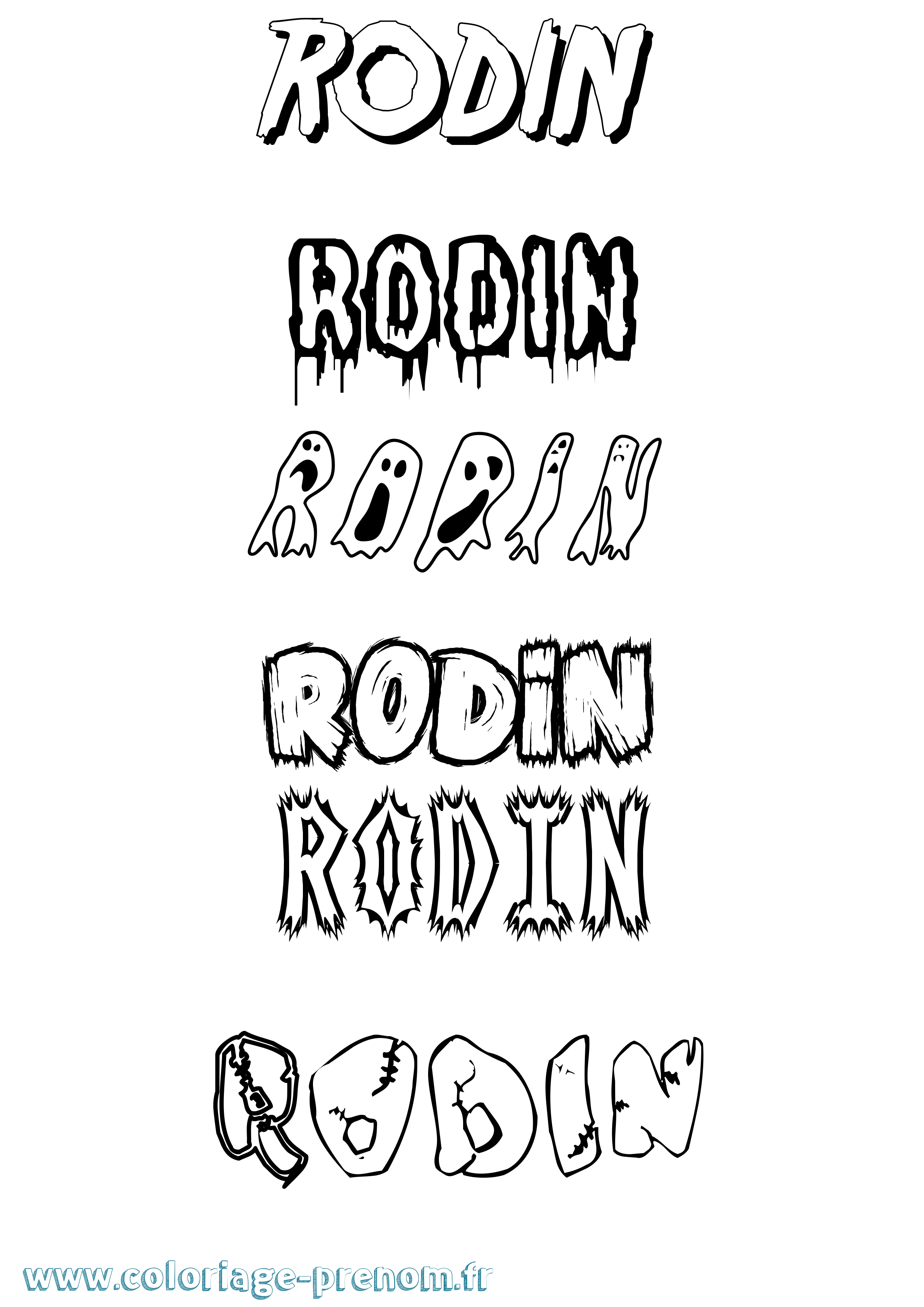 Coloriage Rodin Frisson Coloriage prénom Rodin Frisson