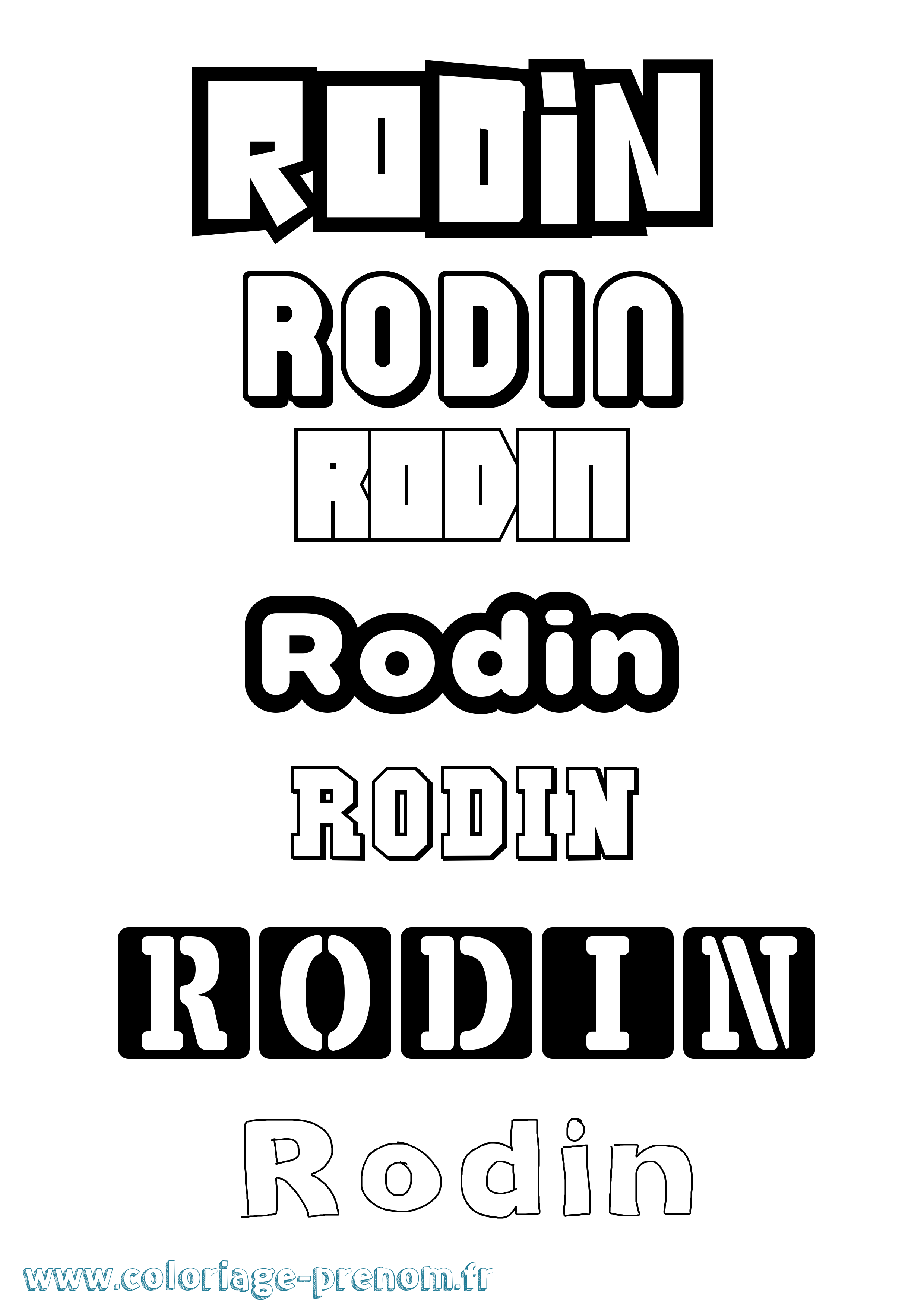 Coloriage Rodin Simple Coloriage prénom Rodin Simple