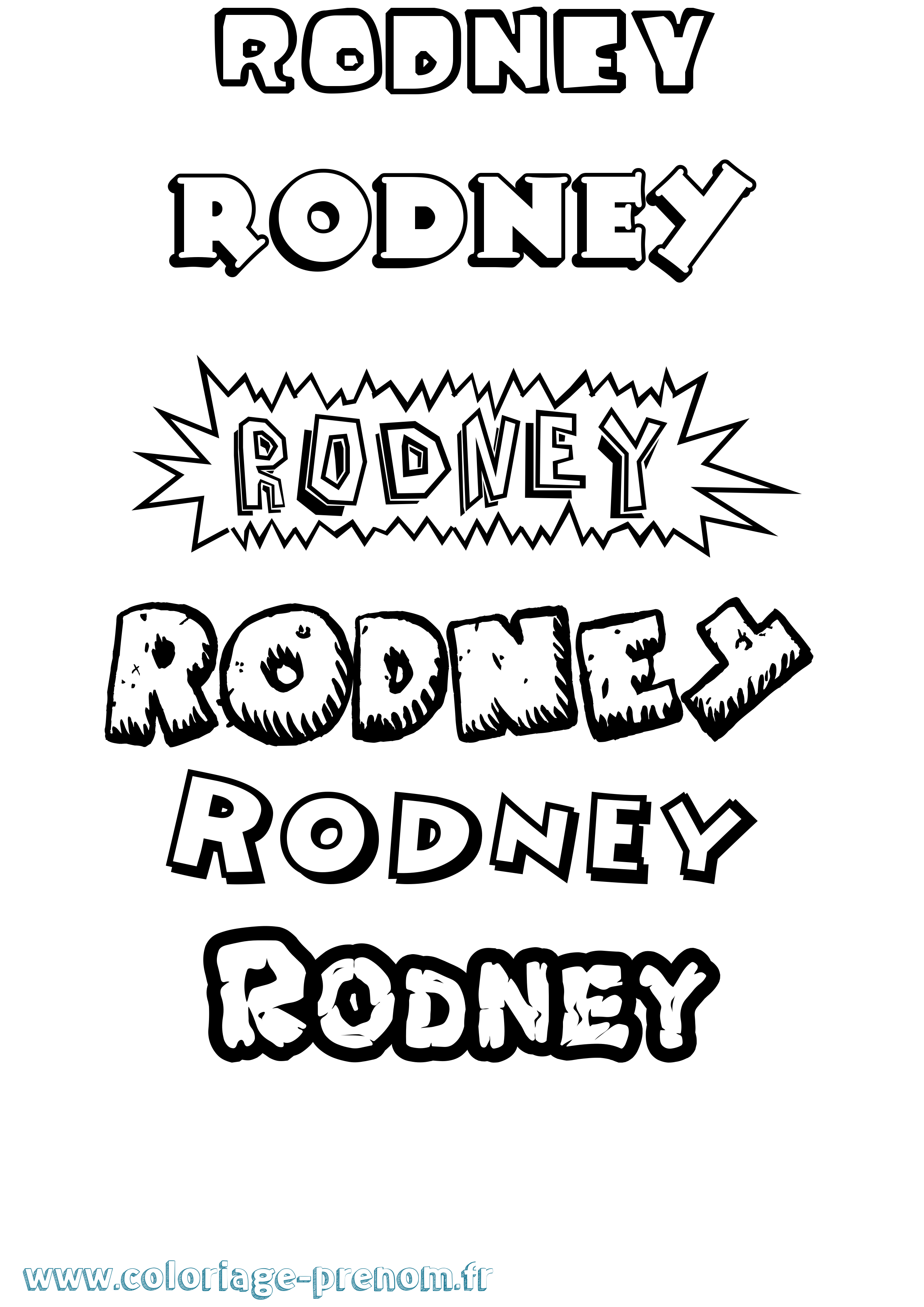 Coloriage Rodney Dessin Animé Coloriage prénom Rodney Dessin Animé