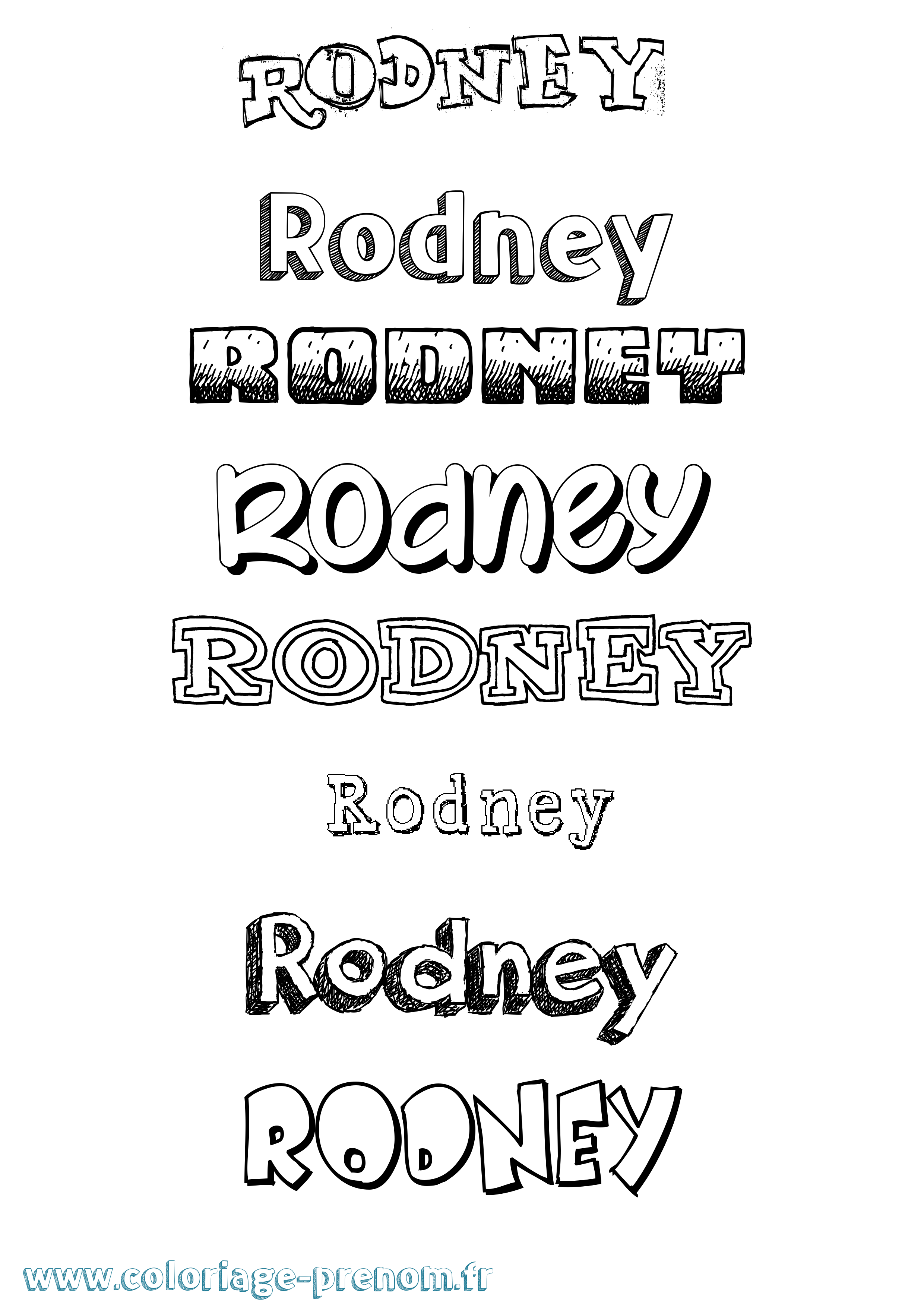 Coloriage Rodney Dessiné Coloriage prénom Rodney Dessiné
