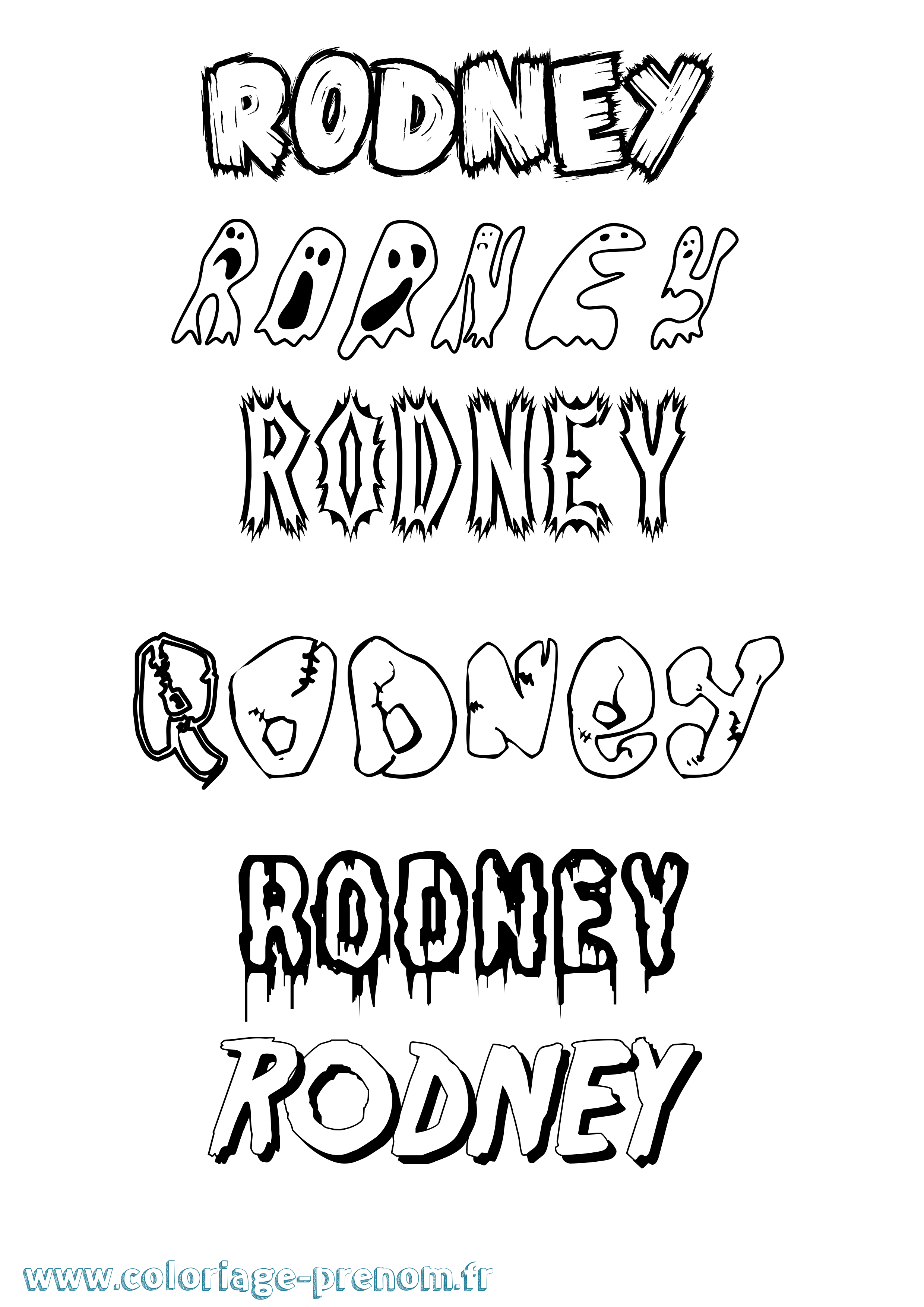 Coloriage Rodney Frisson Coloriage prénom Rodney Frisson