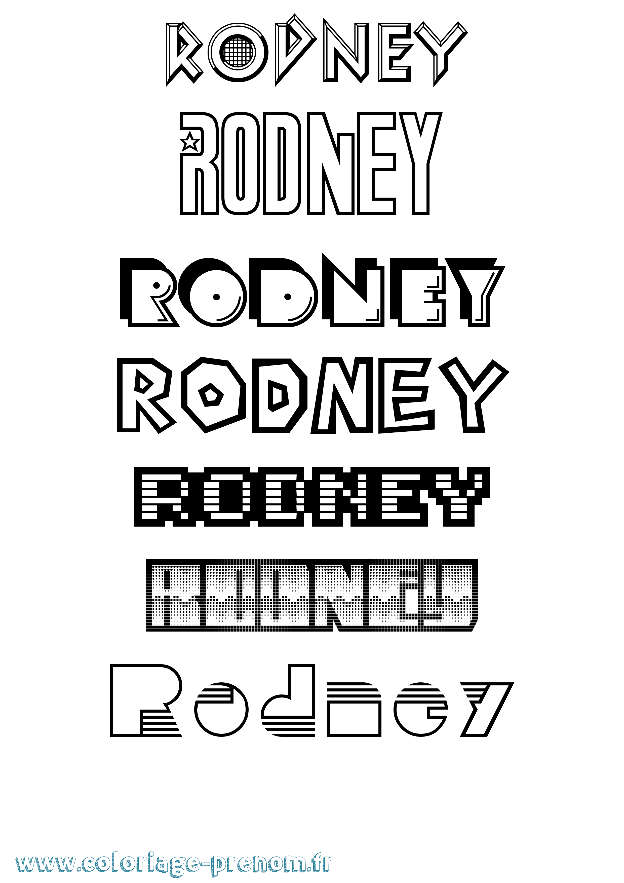 Coloriage Rodney Jeux Vidéos Coloriage prénom Rodney Jeux Vidéos