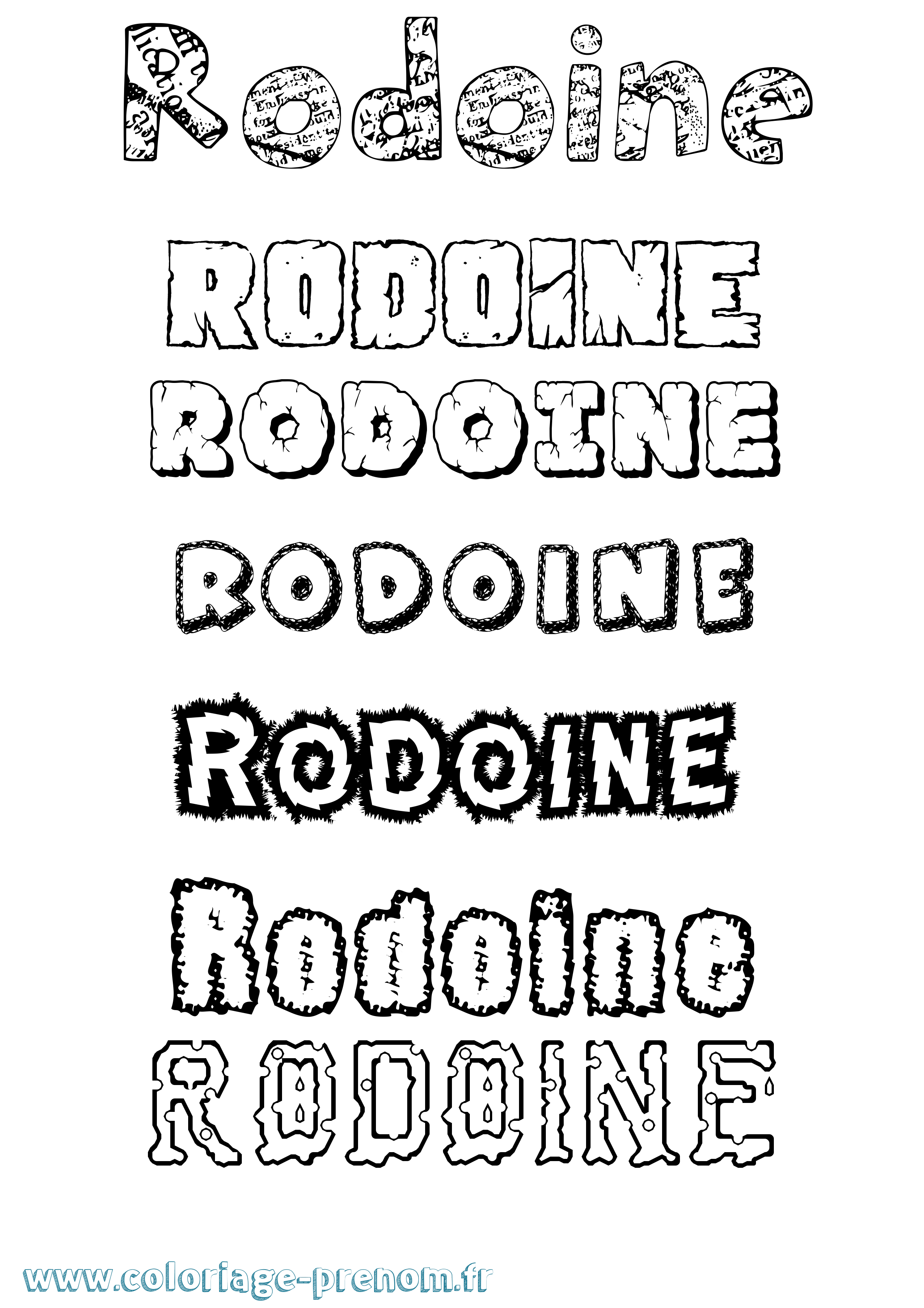 Coloriage Rodoine Destructuré Coloriage prénom Rodoine Destructuré