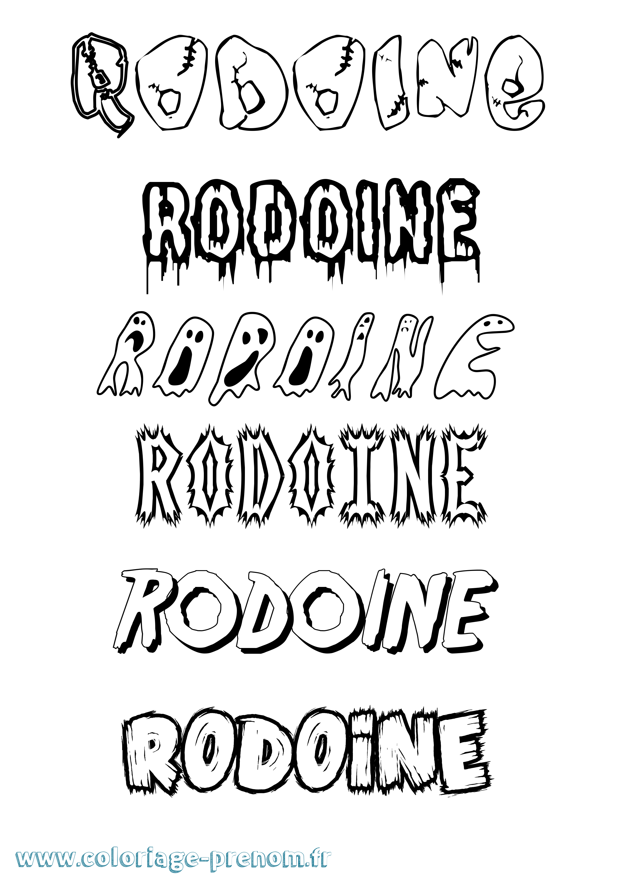 Coloriage Rodoine Frisson Coloriage prénom Rodoine Frisson