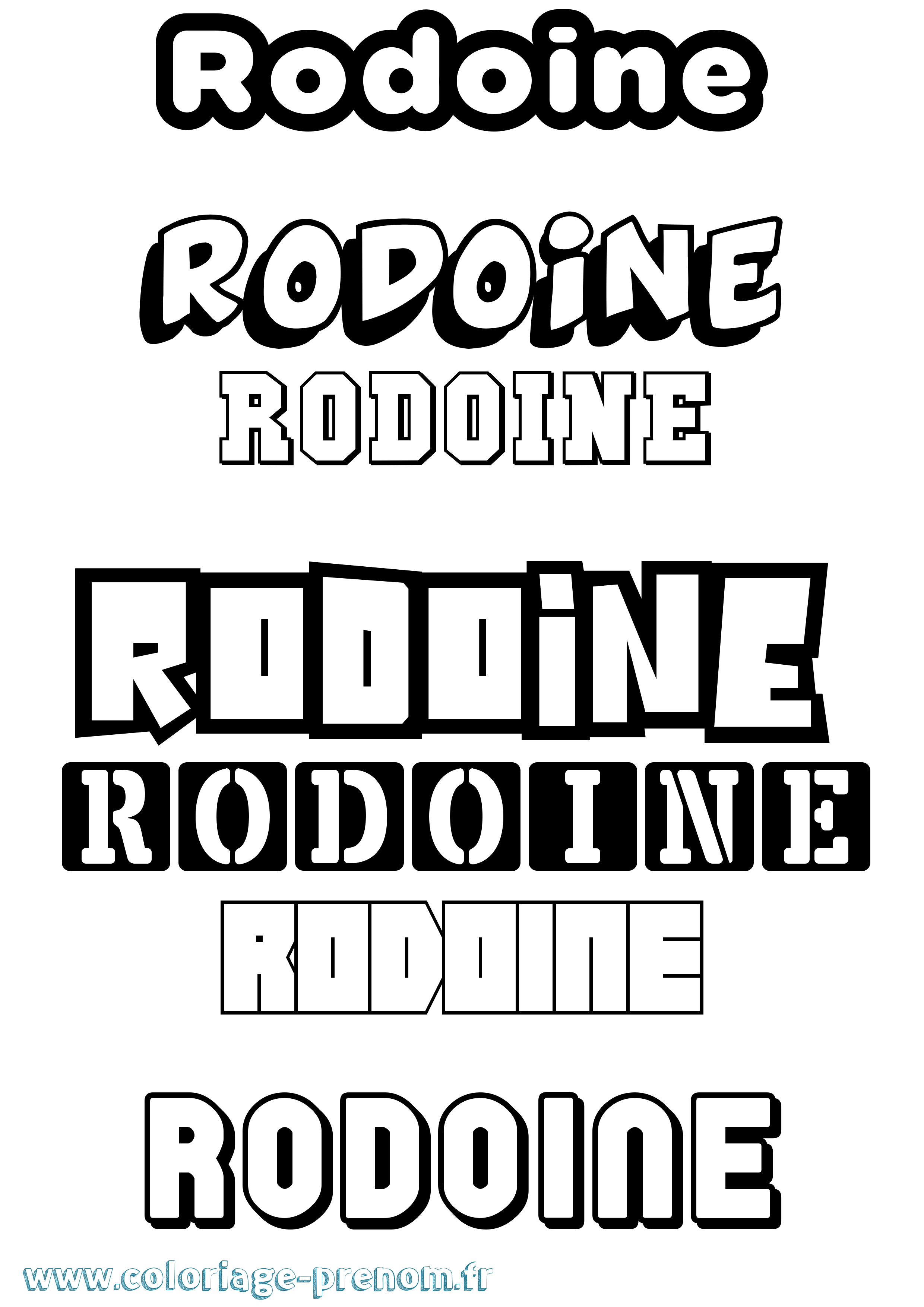 Coloriage Rodoine Simple Coloriage prénom Rodoine Simple