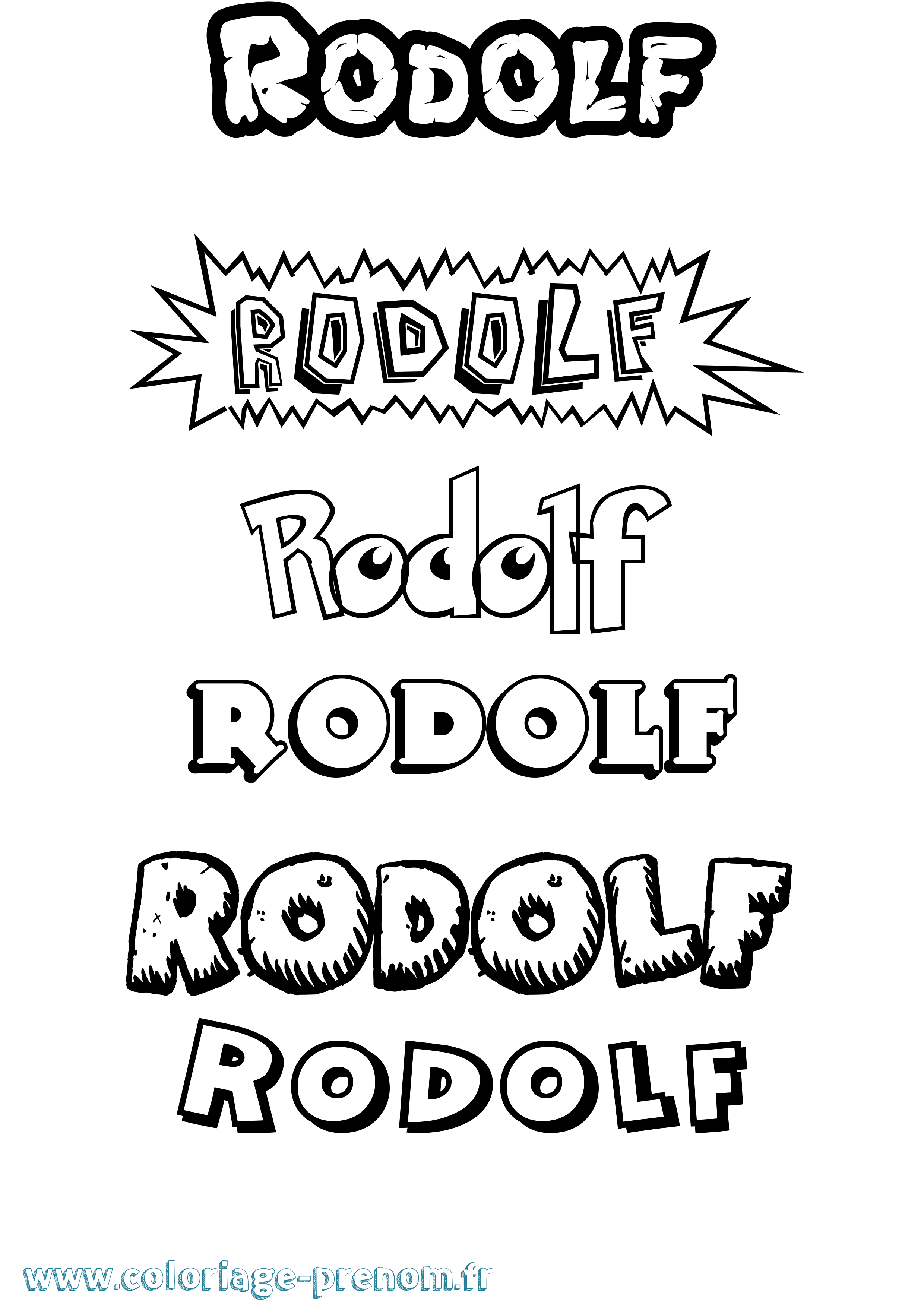 Coloriage Rodolf Dessin Animé Coloriage prénom Rodolf Dessin Animé