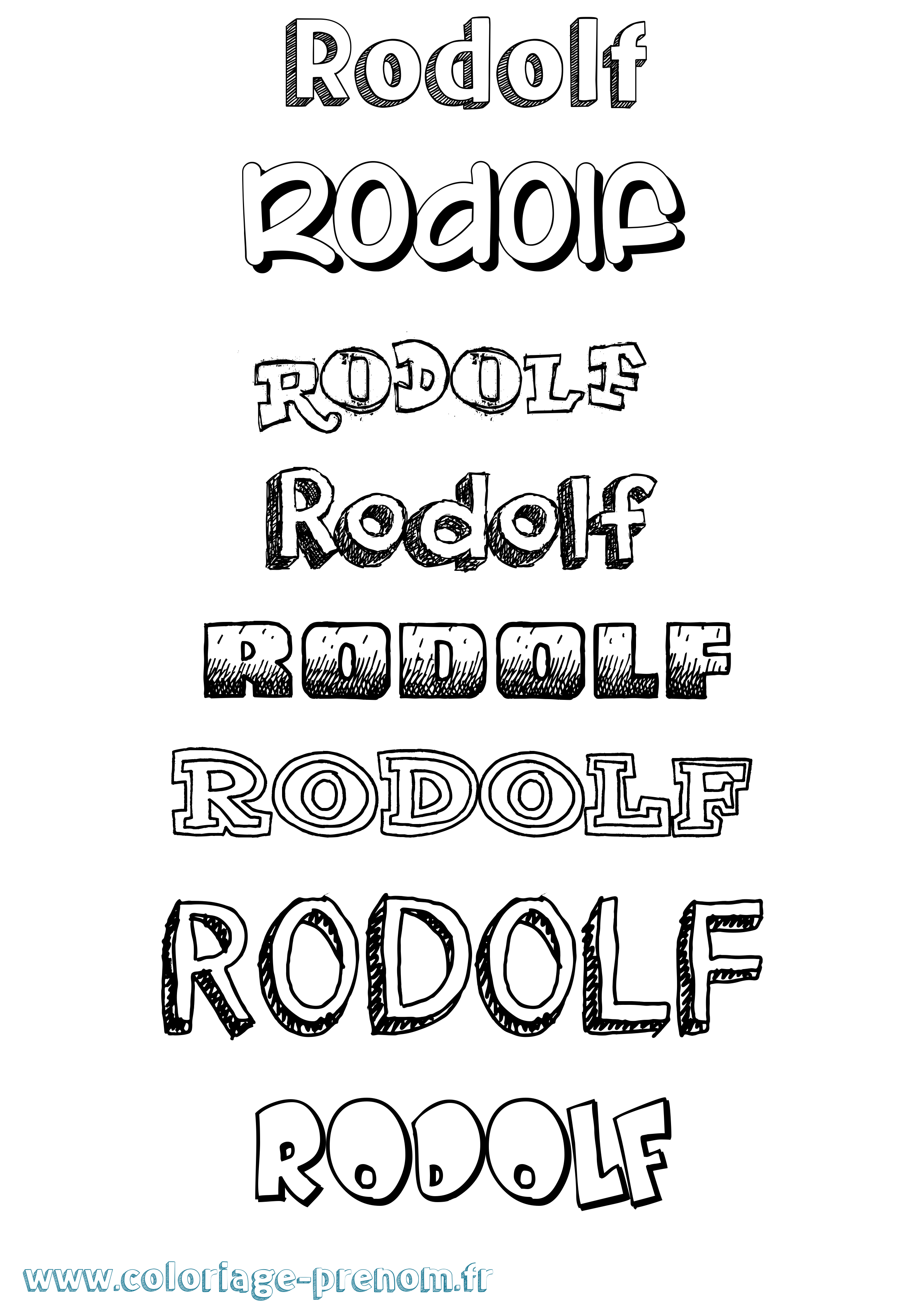 Coloriage Rodolf Dessiné Coloriage prénom Rodolf Dessiné