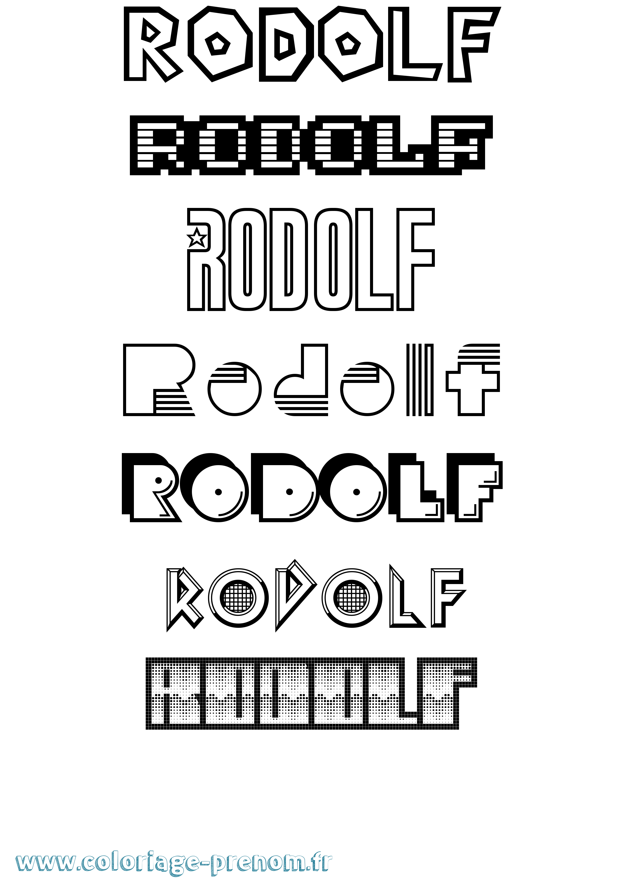 Coloriage Rodolf Jeux Vidéos Coloriage prénom Rodolf Jeux Vidéos