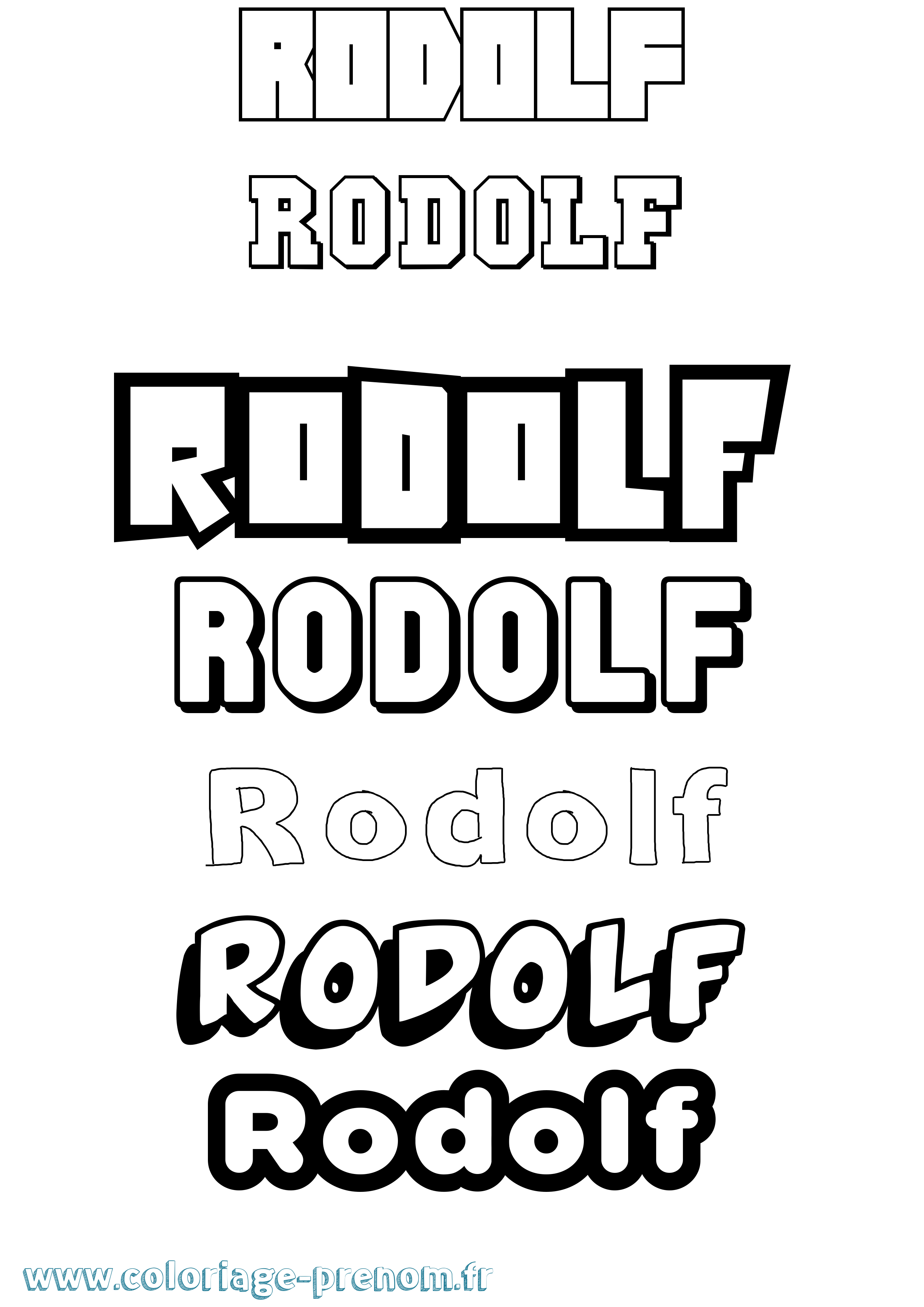 Coloriage Rodolf Simple Coloriage prénom Rodolf Simple
