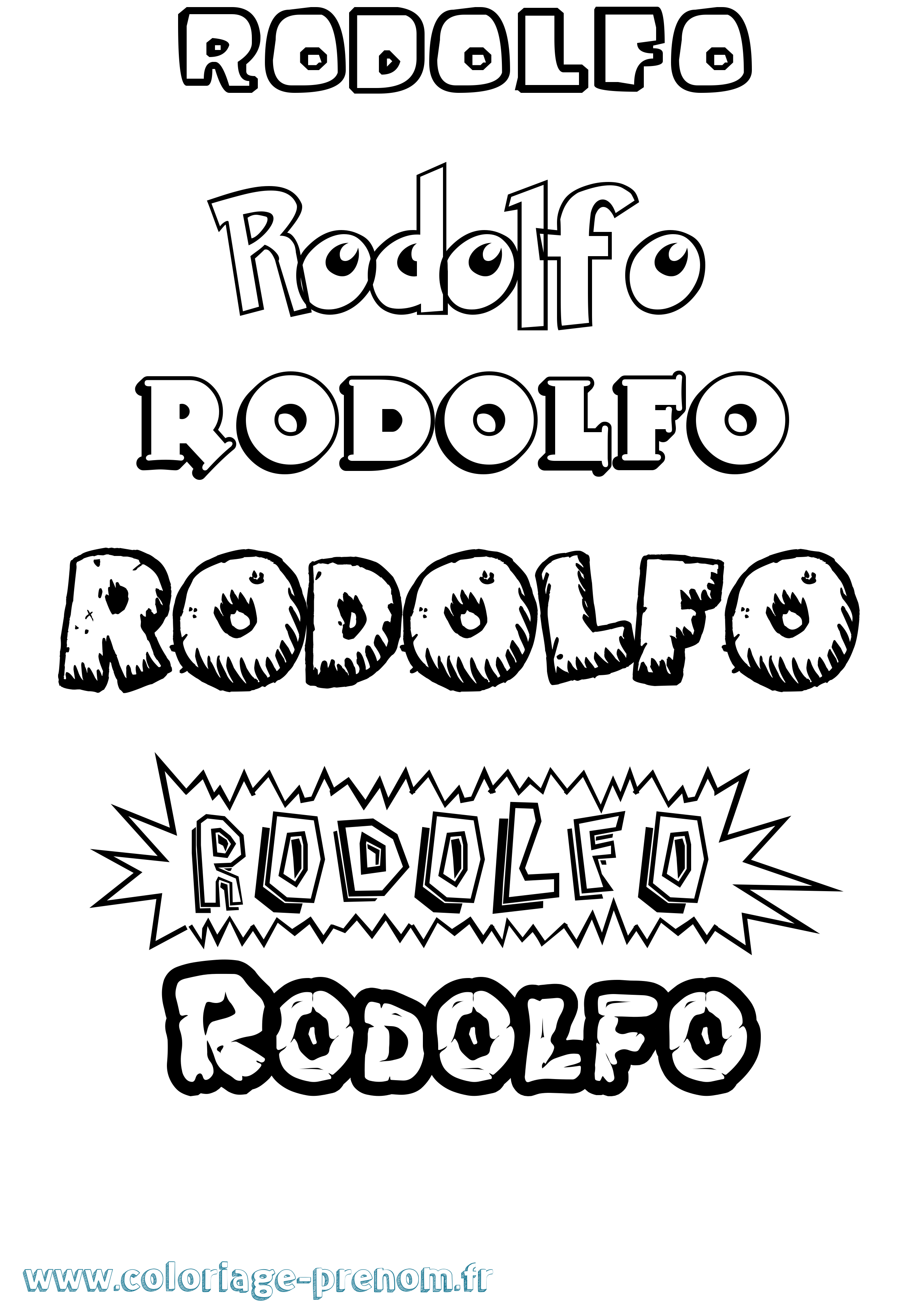 Coloriage Rodolfo Dessin Animé Coloriage prénom Rodolfo Dessin Animé