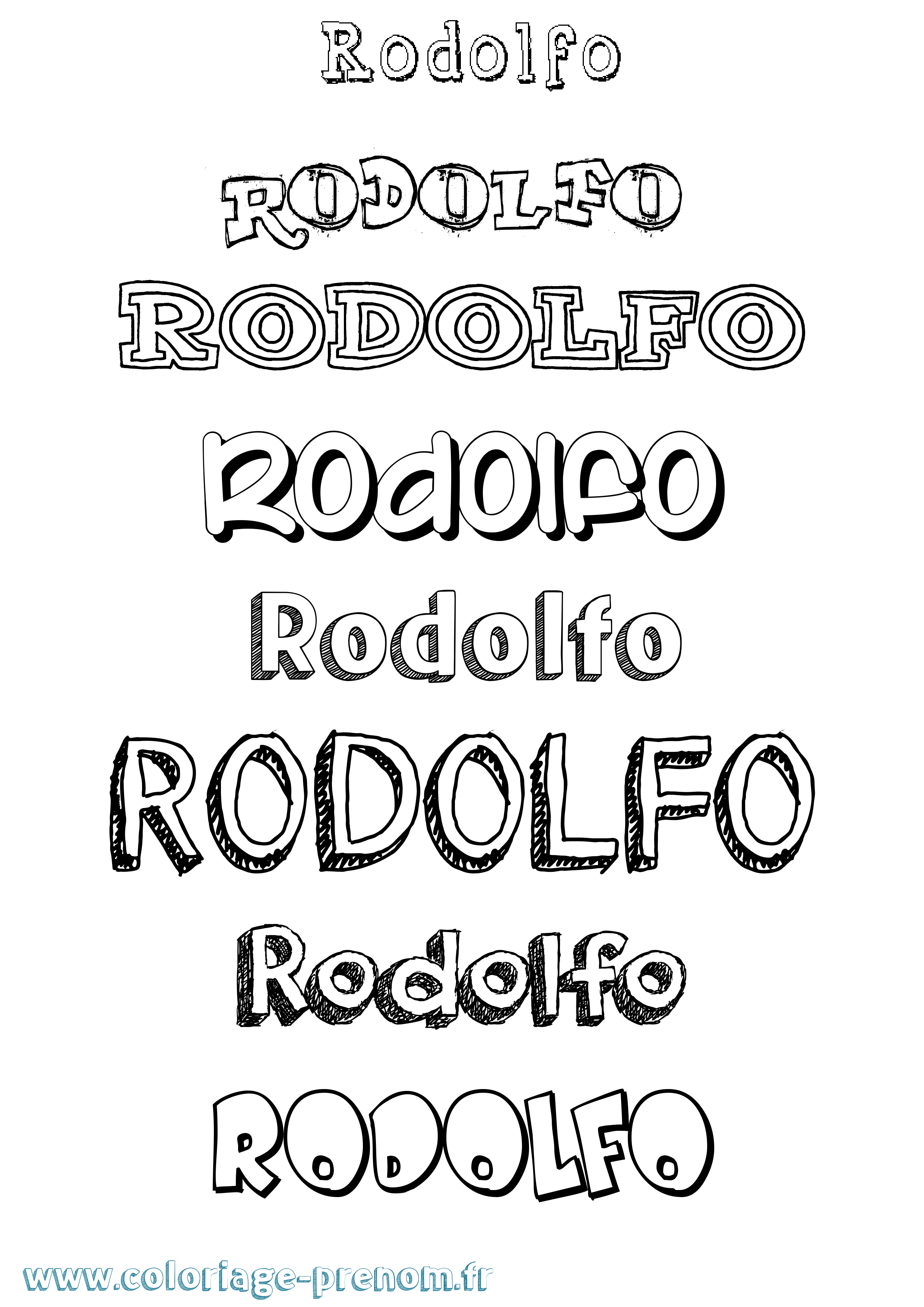 Coloriage Rodolfo Dessiné Coloriage prénom Rodolfo Dessiné