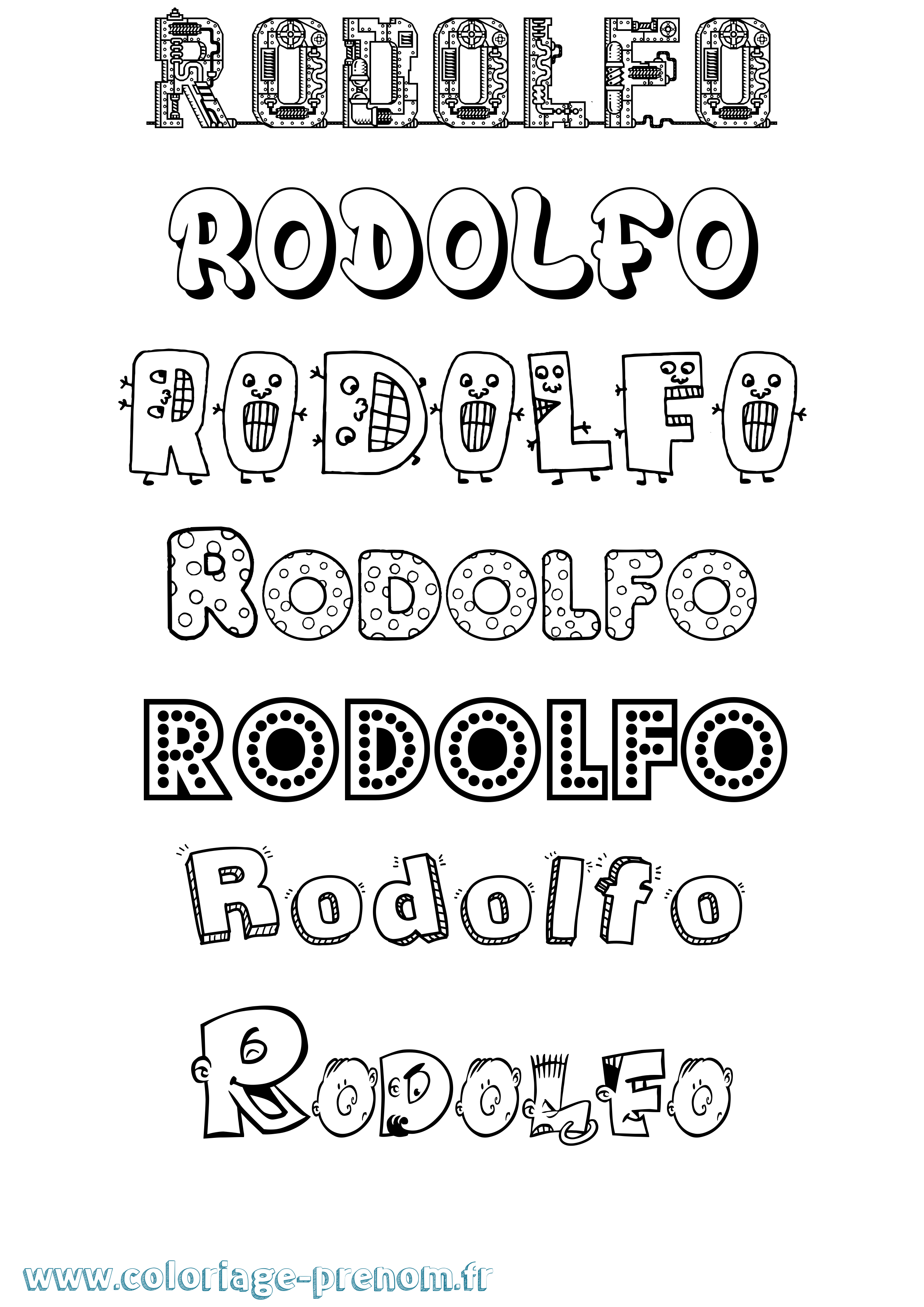 Coloriage Rodolfo Fun Coloriage prénom Rodolfo Fun