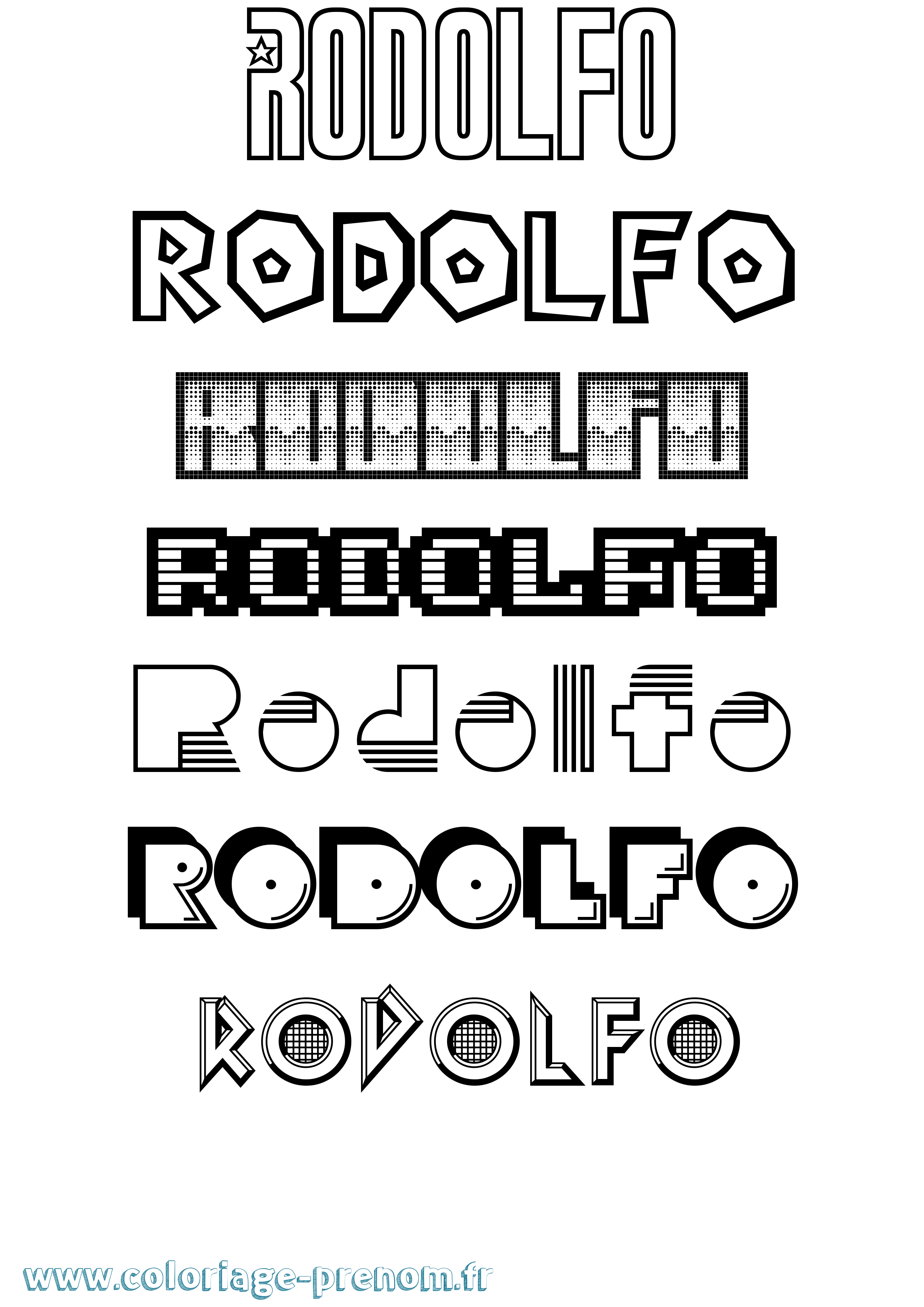 Coloriage Rodolfo Jeux Vidéos Coloriage prénom Rodolfo Jeux Vidéos