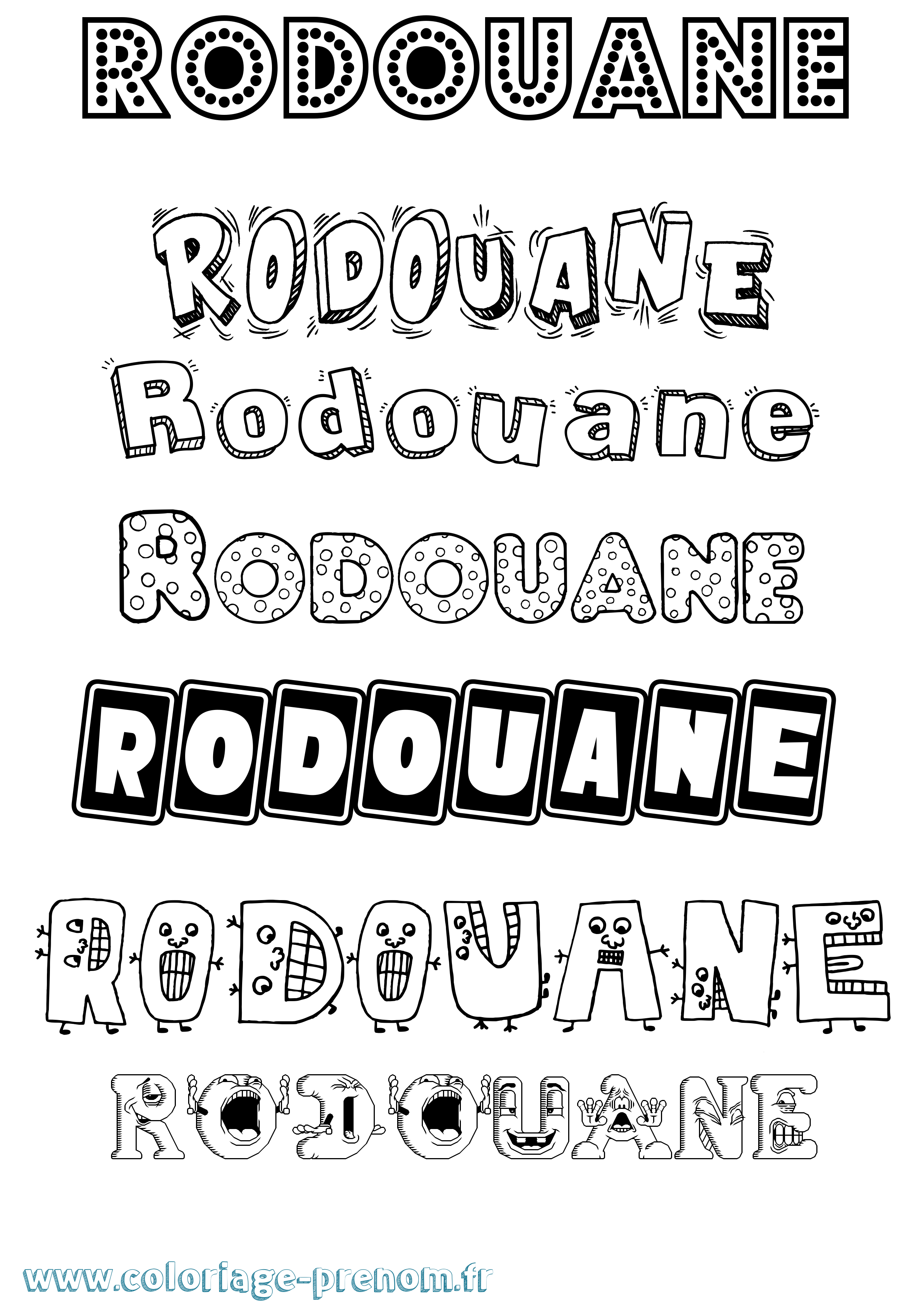 Coloriage Rodouane Fun Coloriage prénom Rodouane Fun