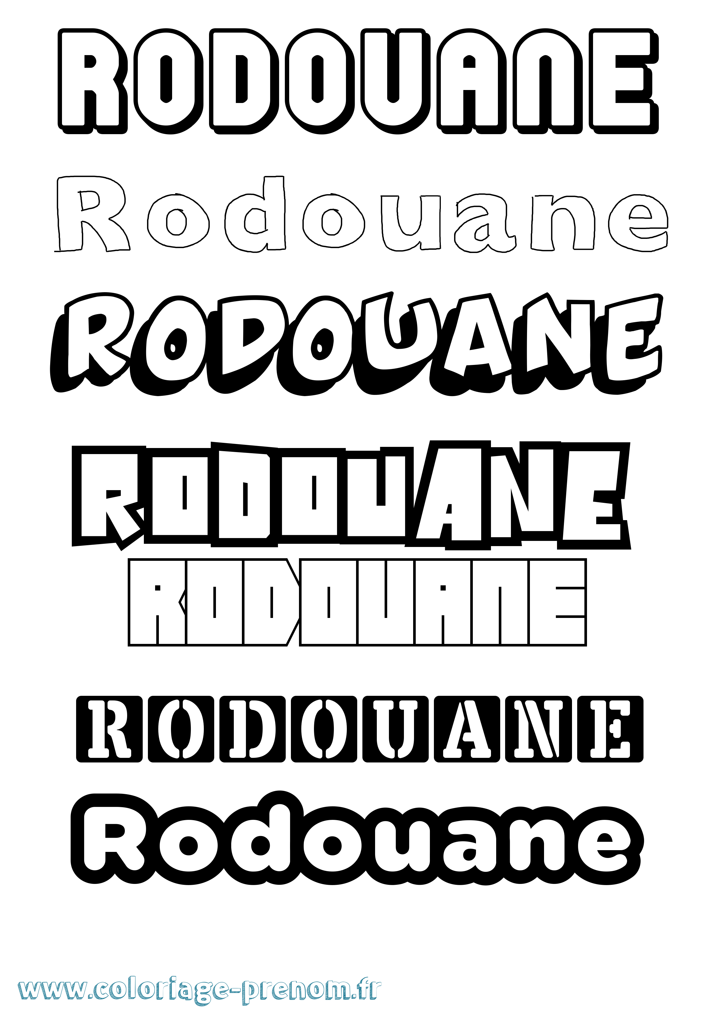 Coloriage Rodouane Simple Coloriage prénom Rodouane Simple
