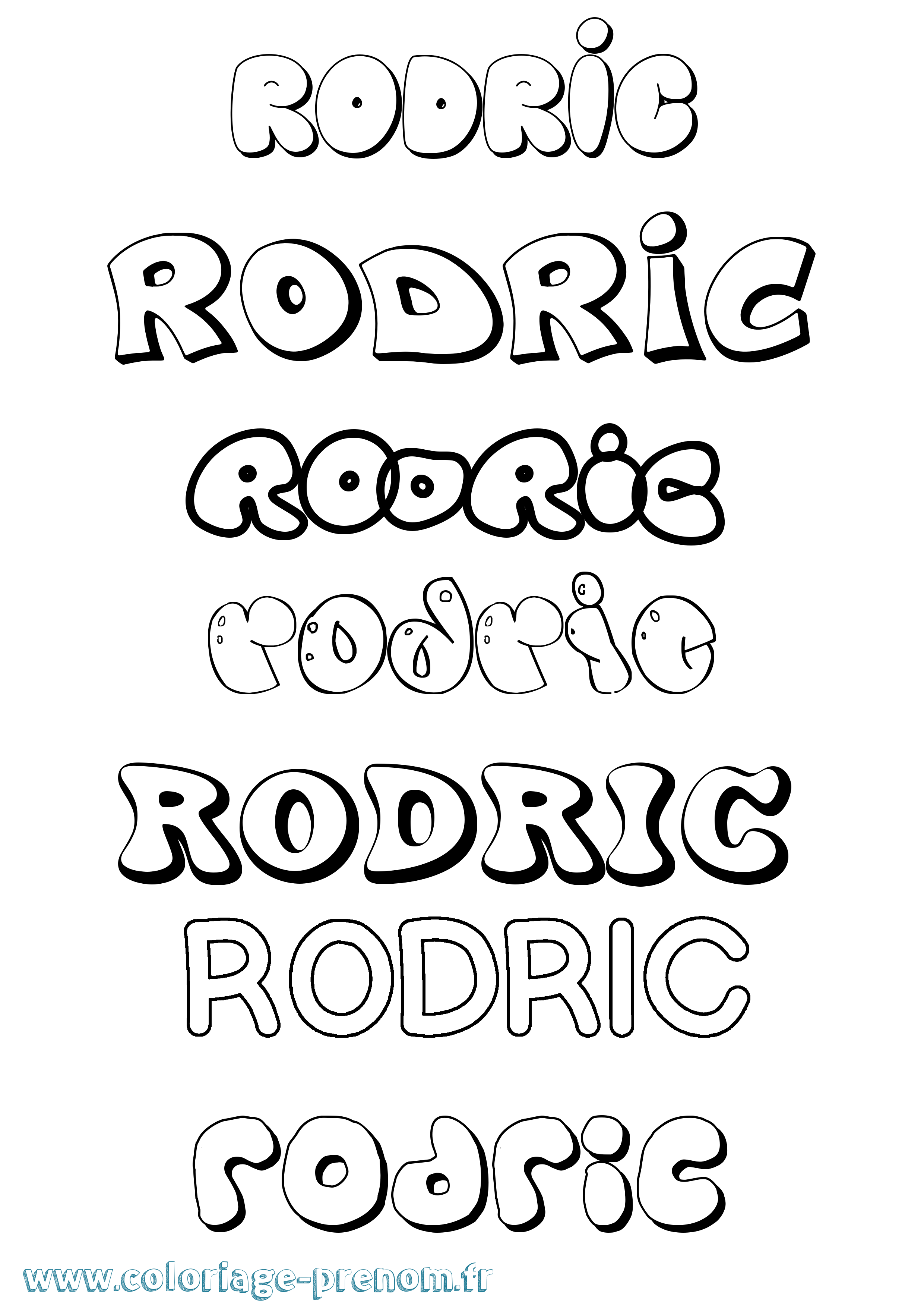 Coloriage Rodric Bubble Coloriage prénom Rodric Bubble