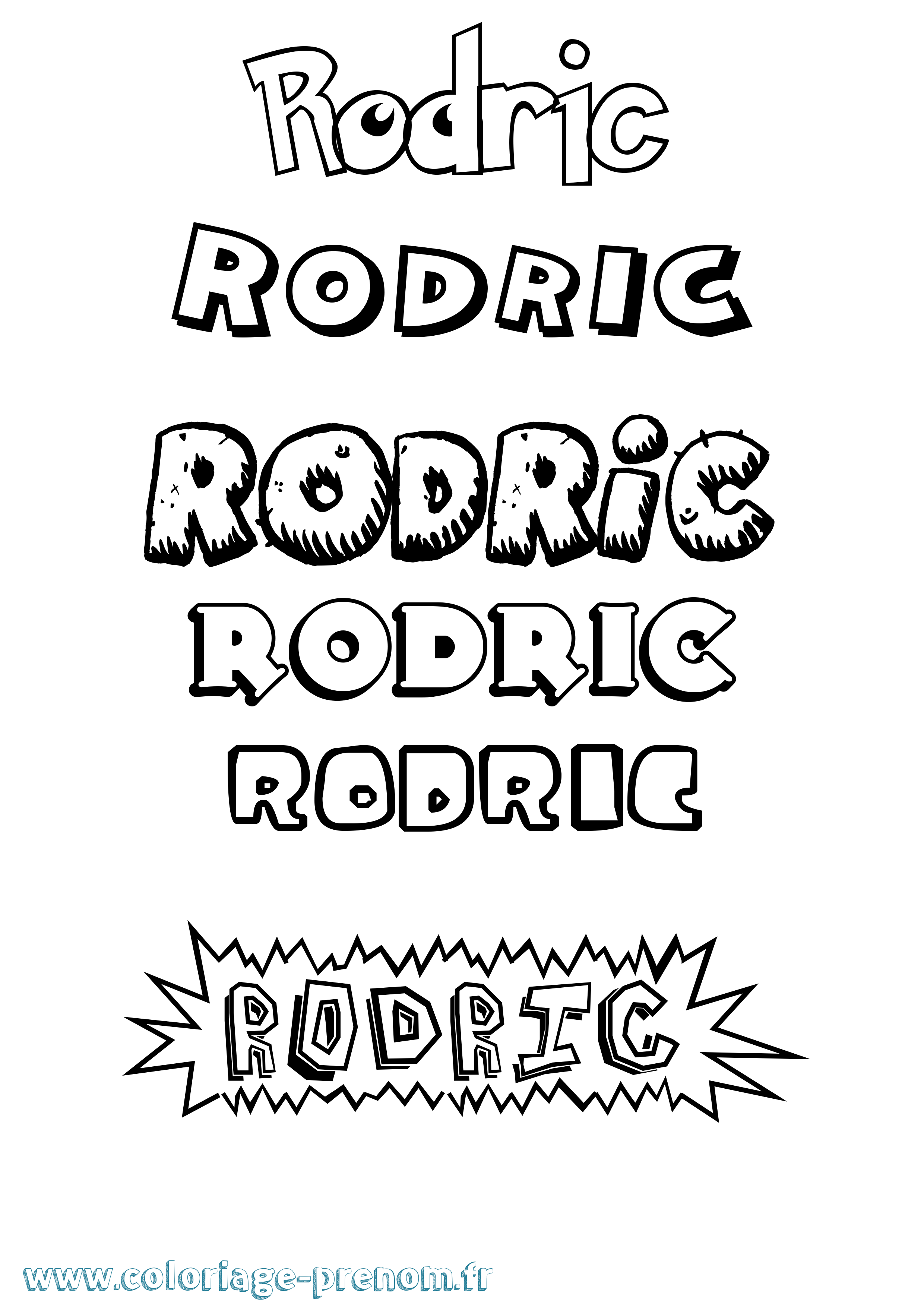 Coloriage Rodric Dessin Animé Coloriage prénom Rodric Dessin Animé