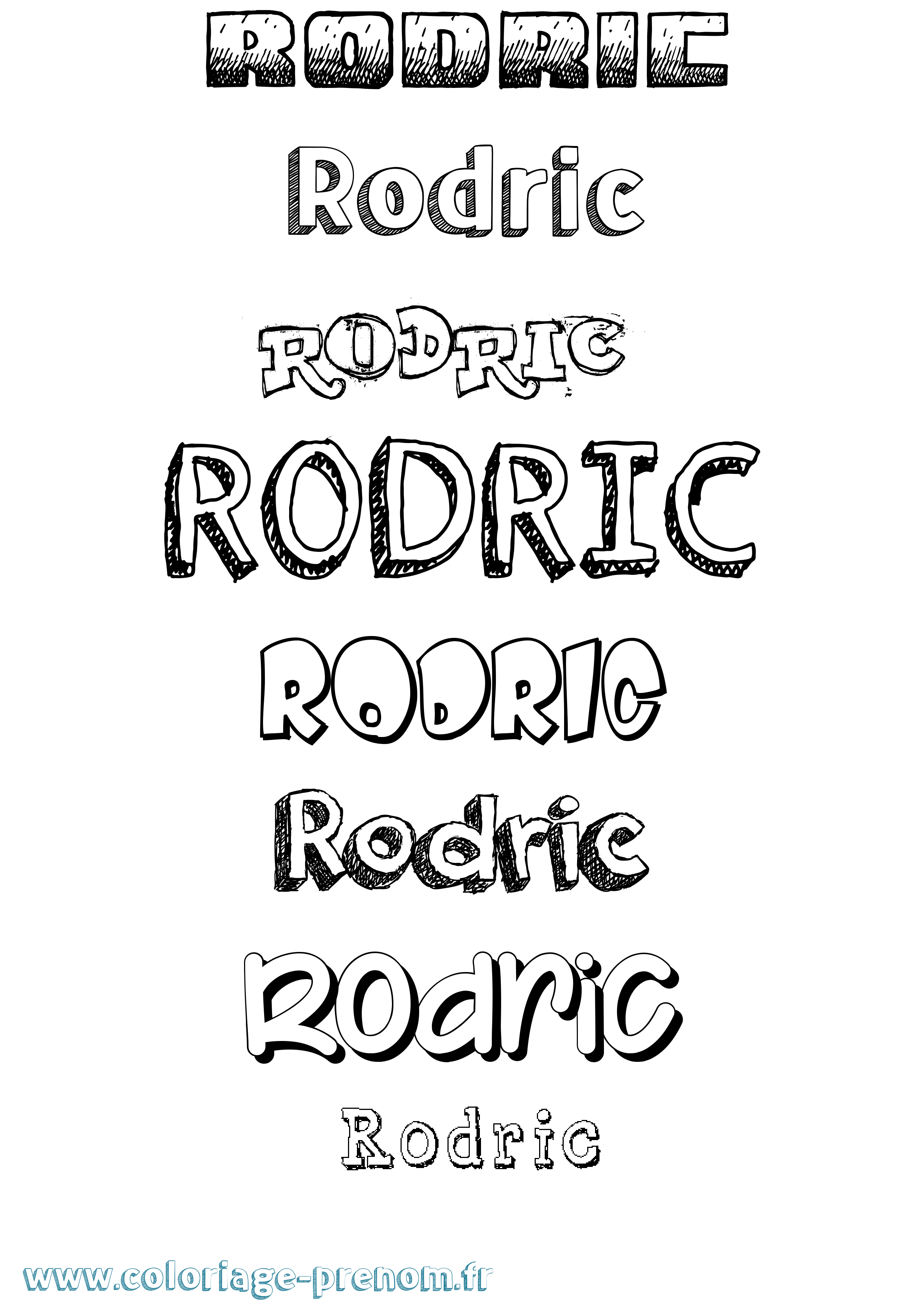 Coloriage Rodric Dessiné Coloriage prénom Rodric Dessiné