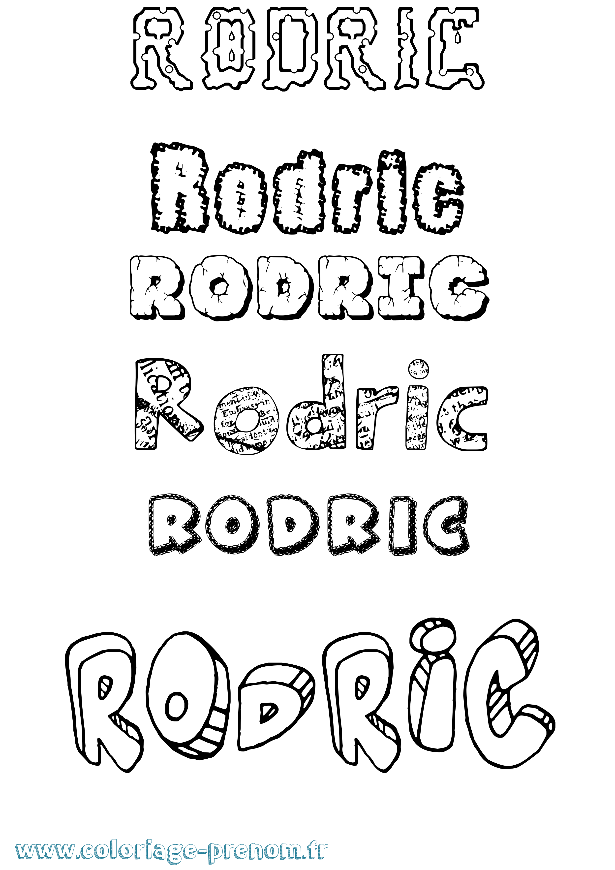 Coloriage Rodric Destructuré Coloriage prénom Rodric Destructuré