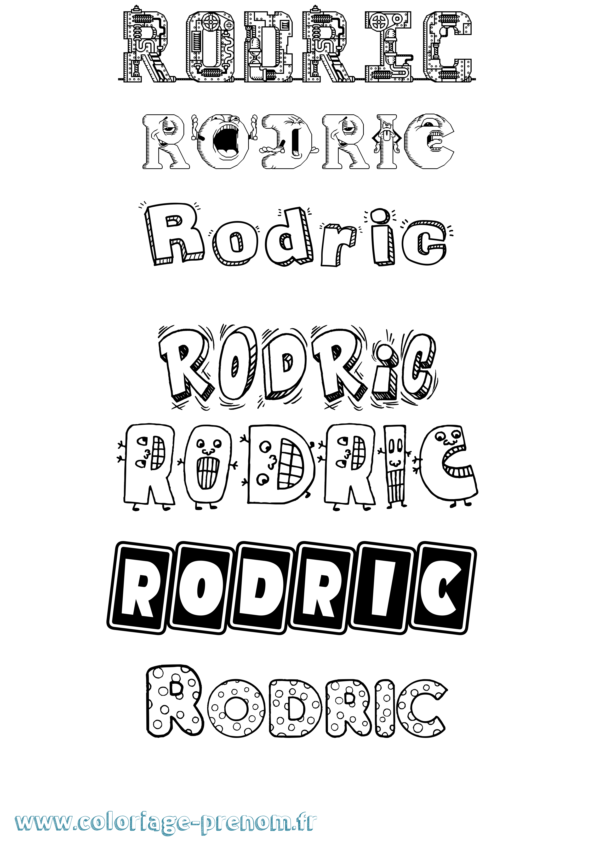 Coloriage Rodric Fun Coloriage prénom Rodric Fun