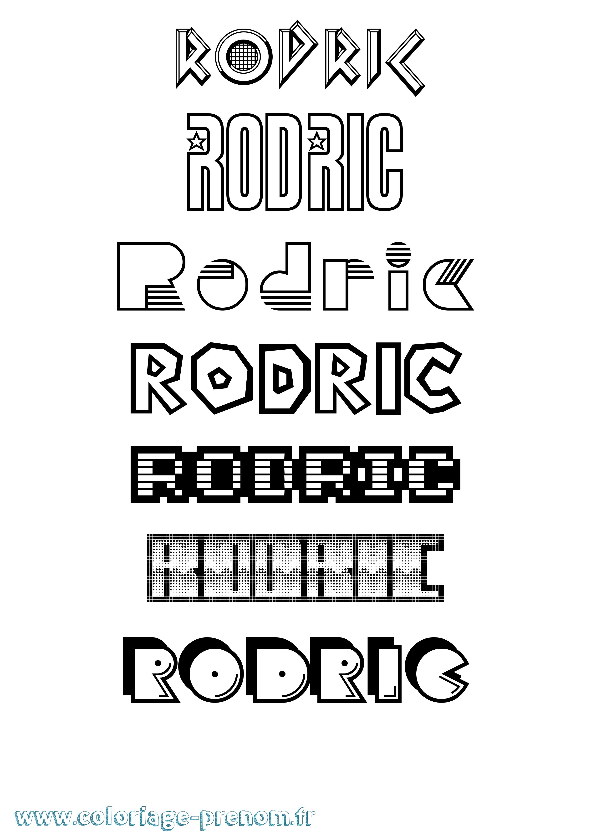 Coloriage Rodric Jeux Vidéos Coloriage prénom Rodric Jeux Vidéos
