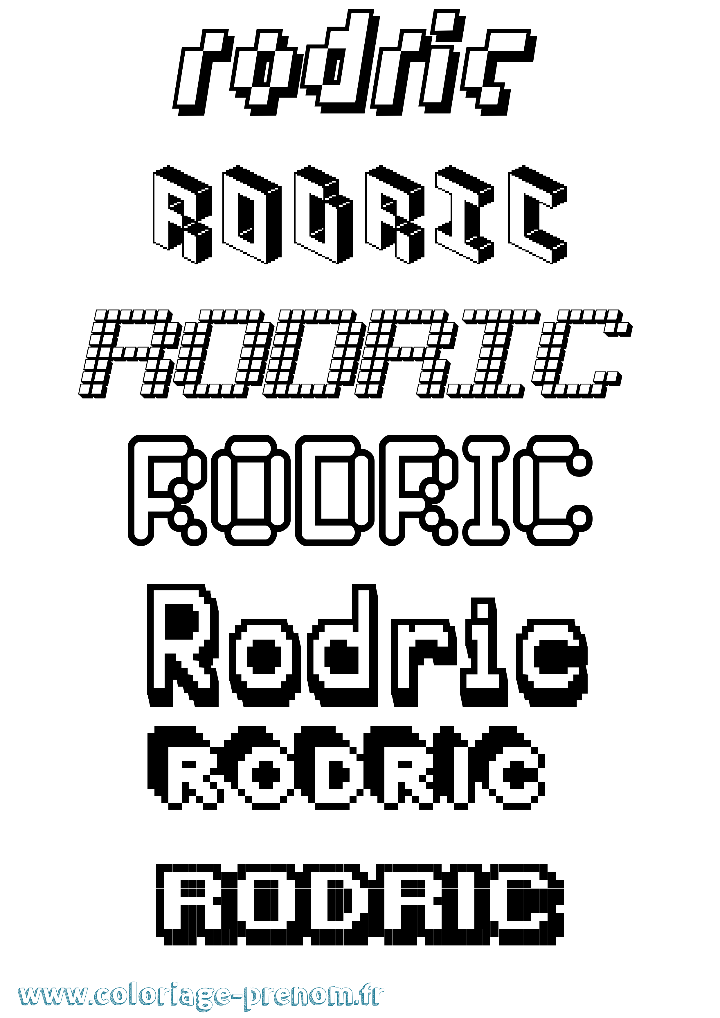 Coloriage Rodric Pixel Coloriage prénom Rodric Pixel