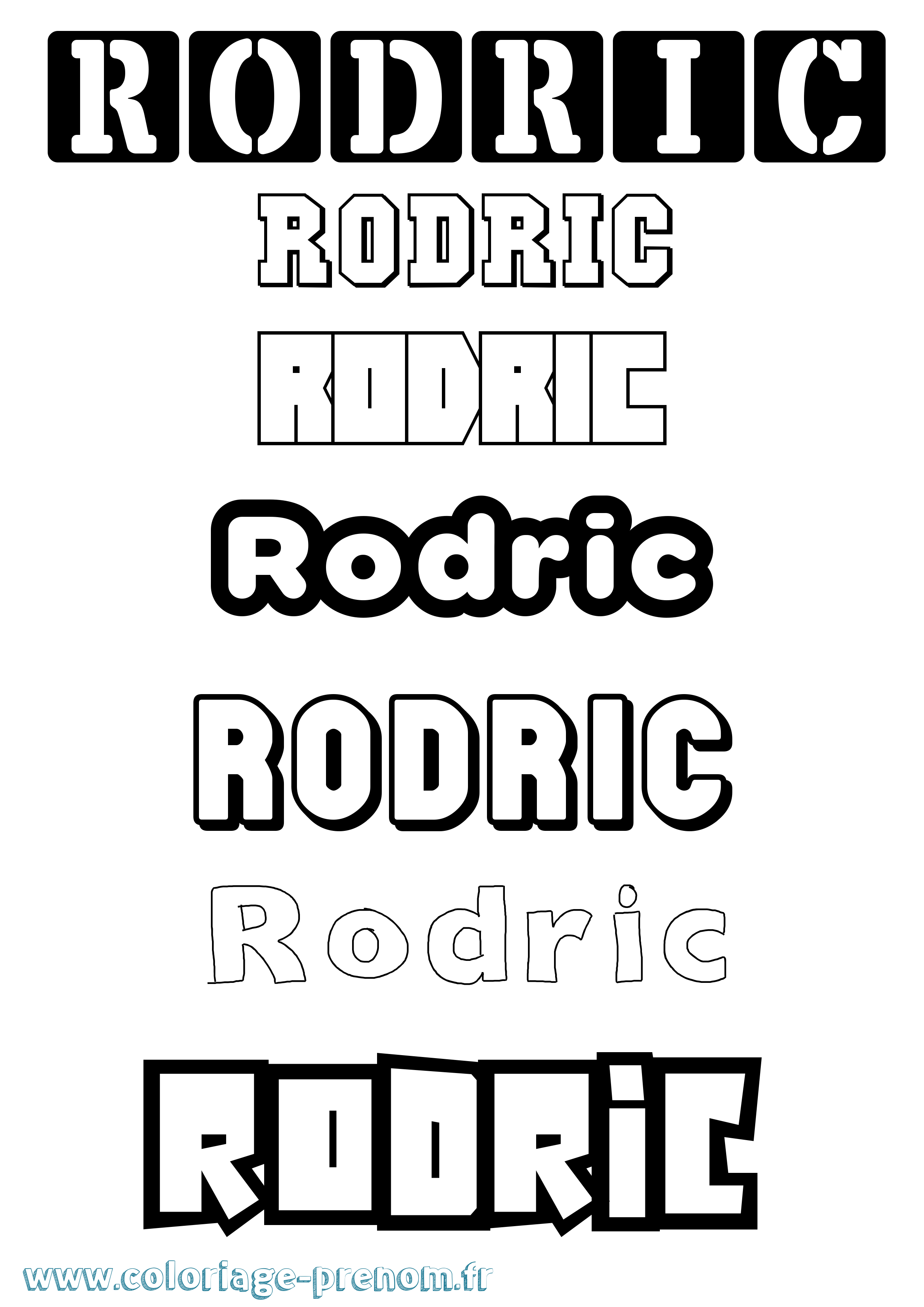 Coloriage Rodric Simple Coloriage prénom Rodric Simple